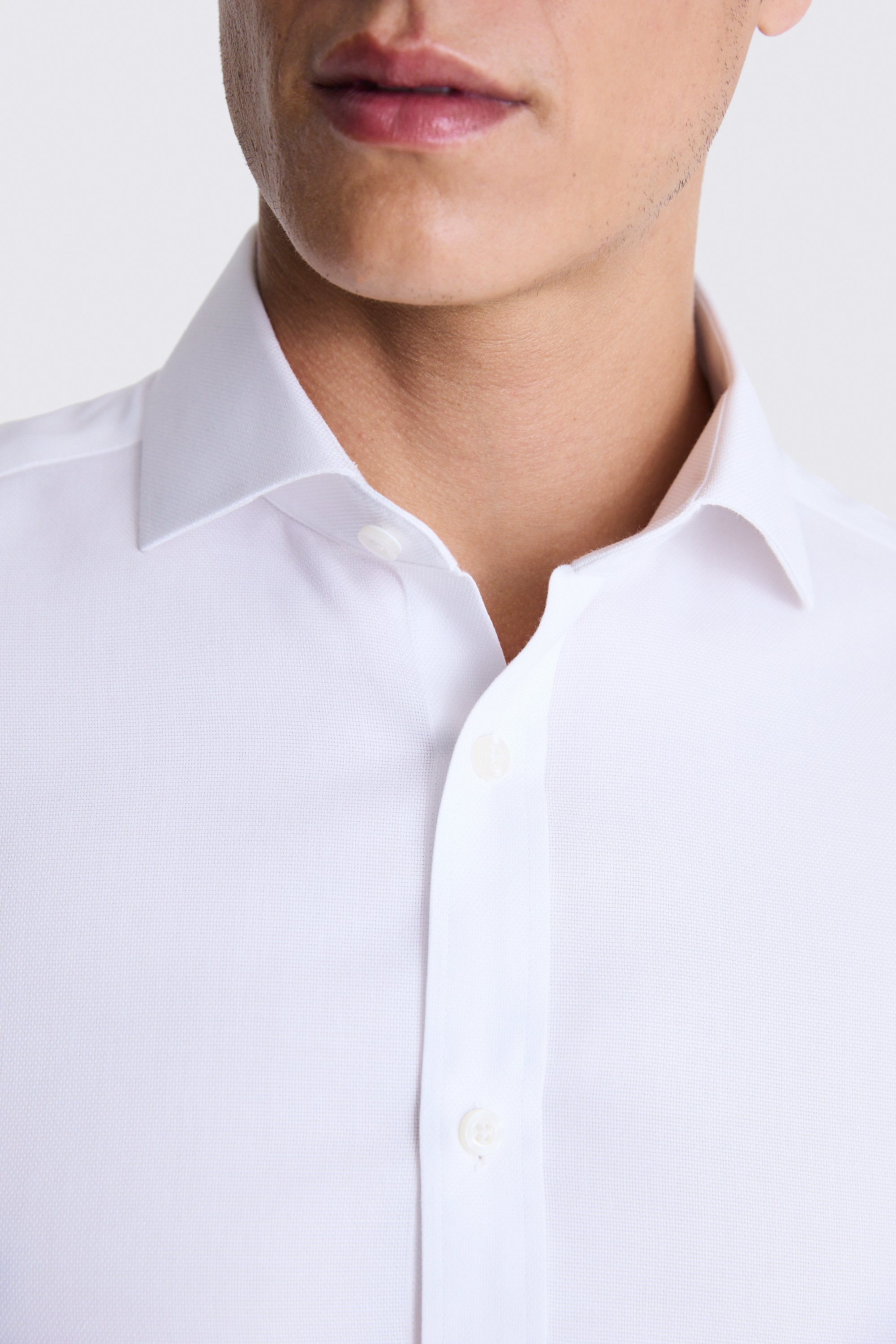 Tailored Fit White Royal Oxford Non Iron Shirt