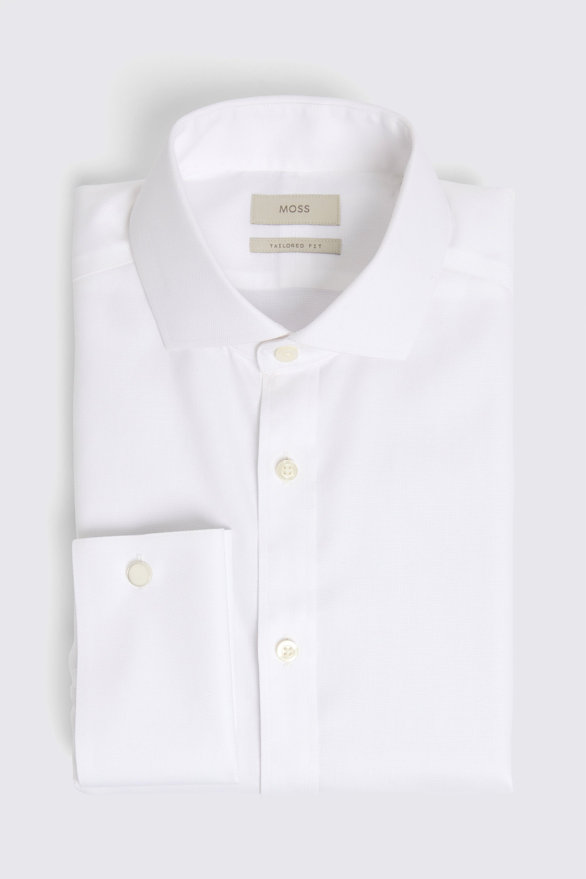 Tailored Fit White Royal Oxford Non Iron Shirt
