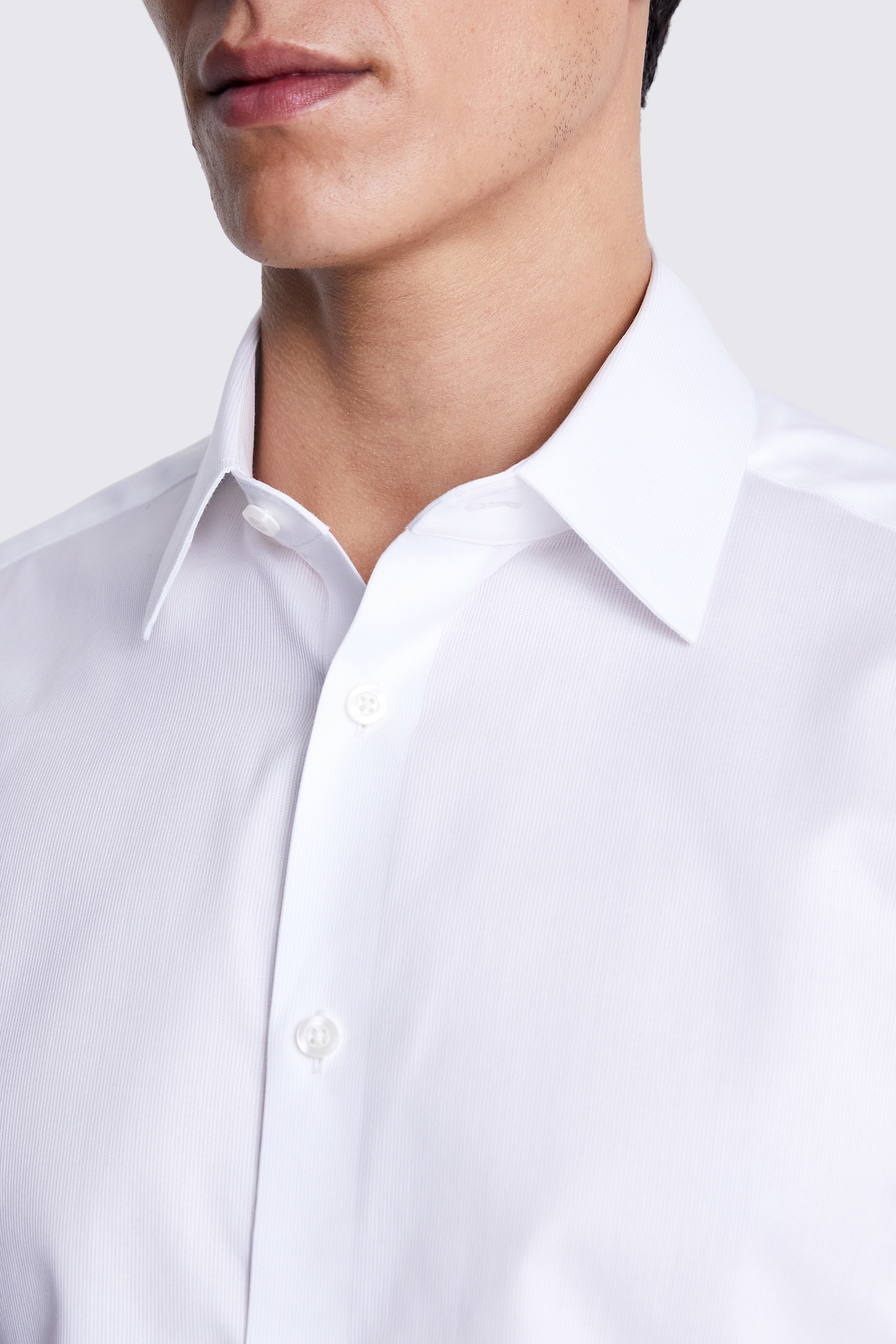 Tailored Fit White Piqué Shirt