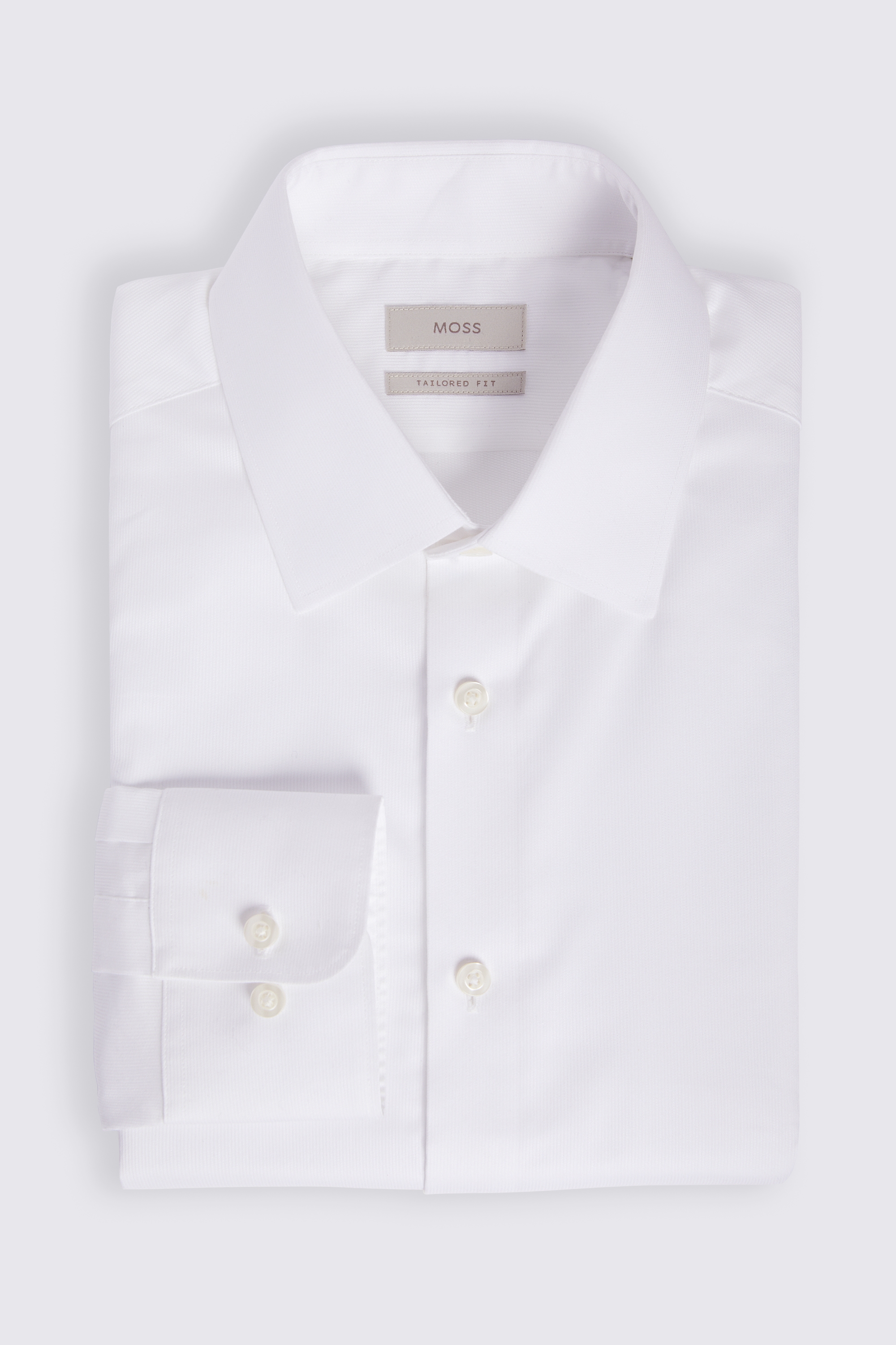 Tailored Fit White Piqué Shirt