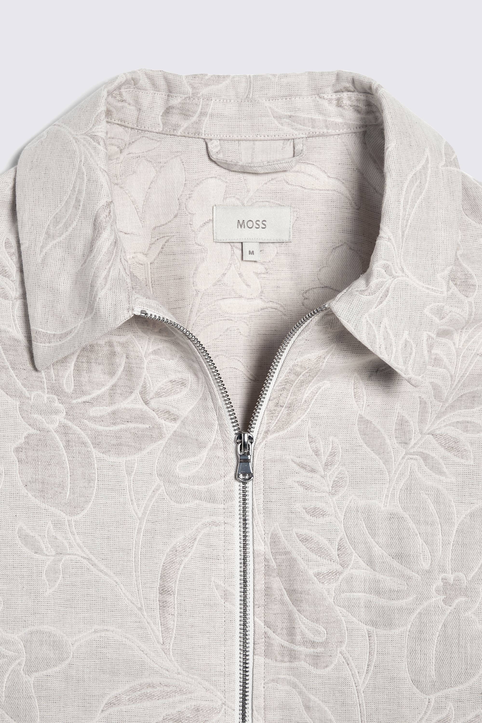 Oatmeal Floral Zip Bomber