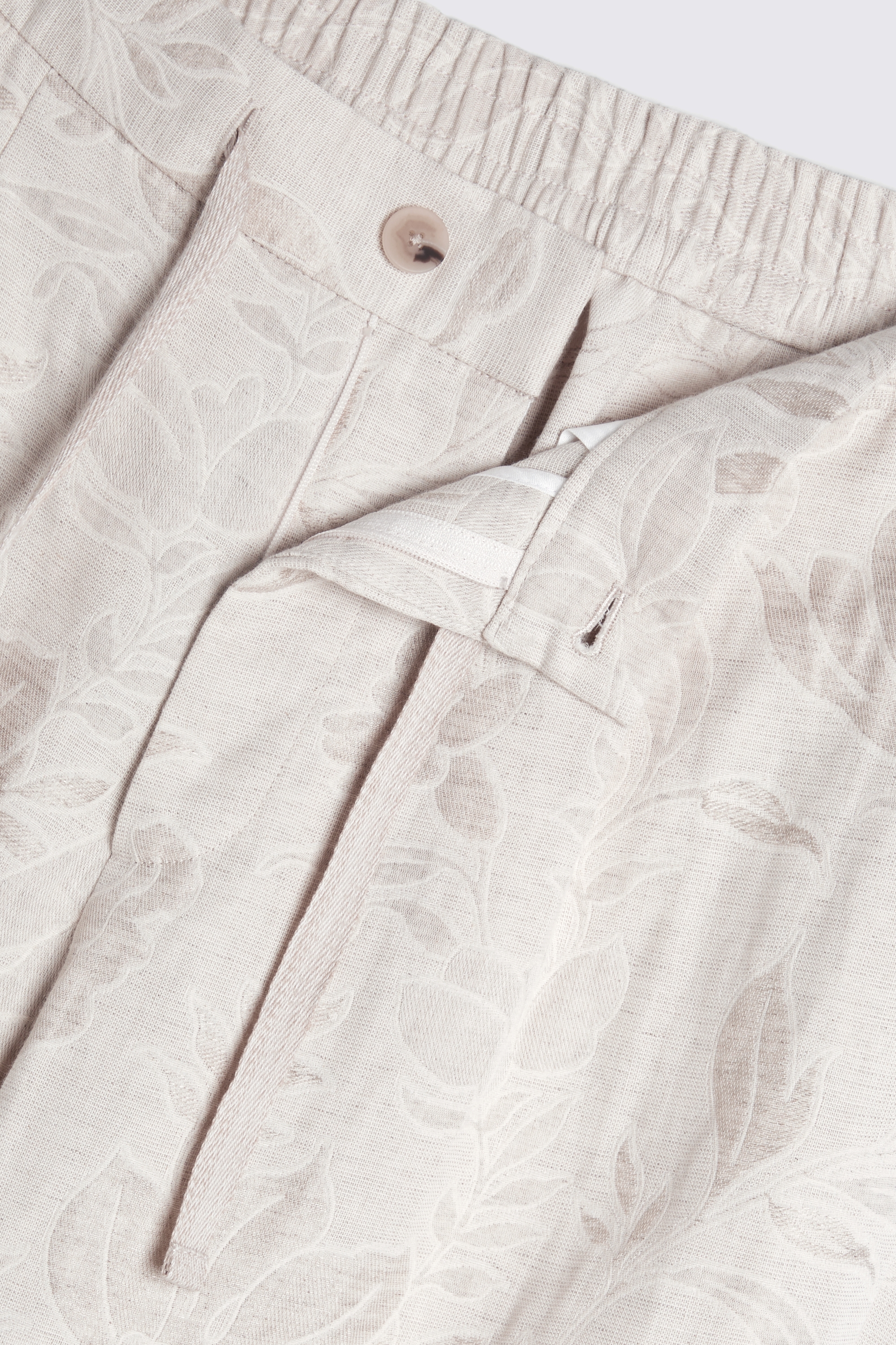 Oatmeal Floral Beach Trousers
