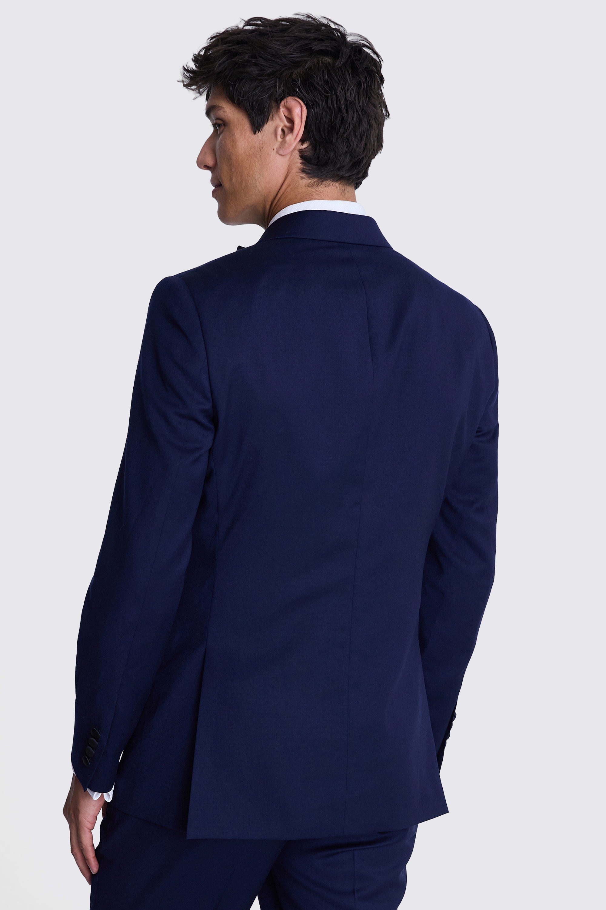 Tailored Fit Navy Twill Tuxedo Jacket | Buy Online at Moss