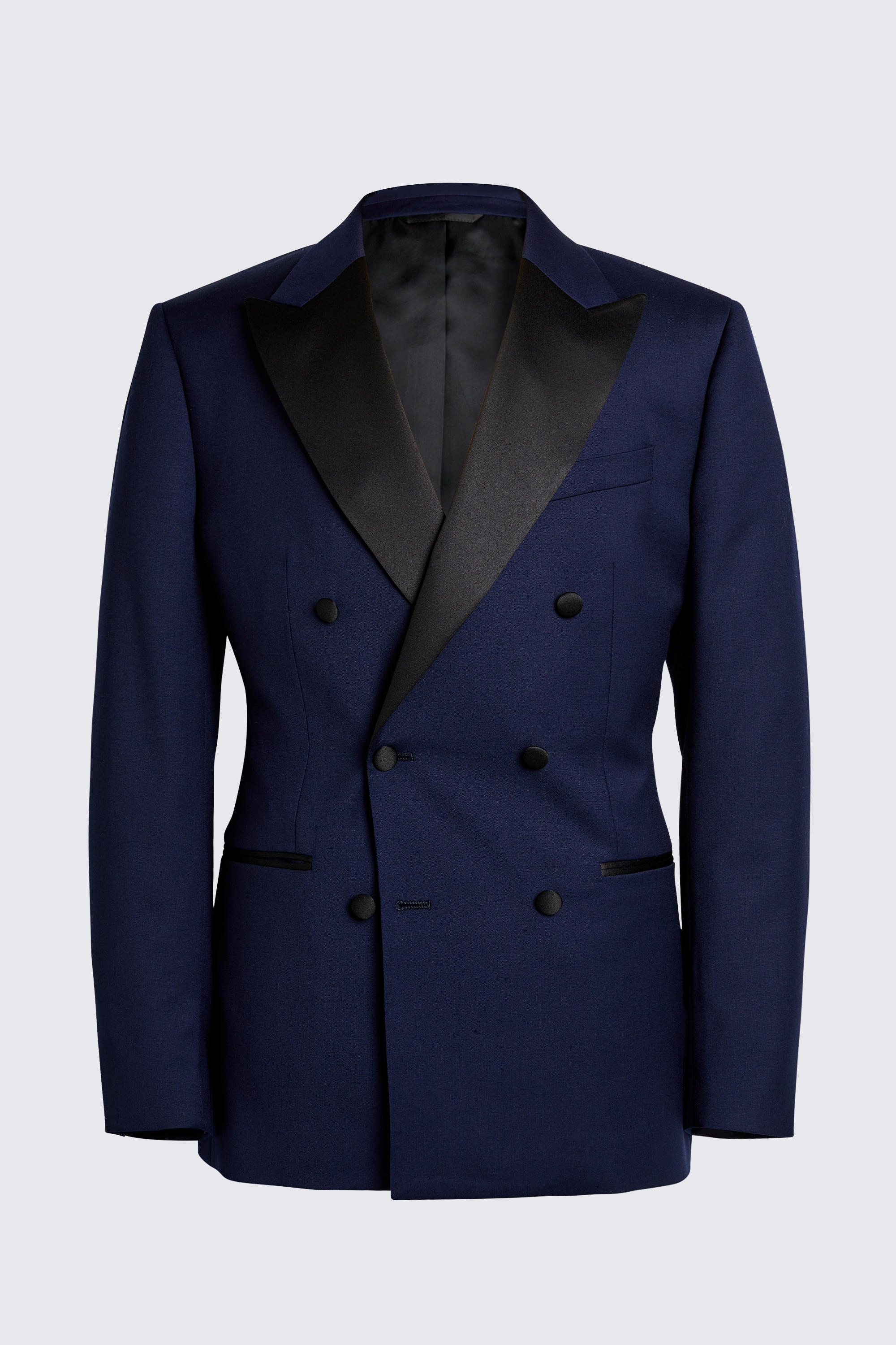 Tailored Fit Navy Twill Tuxedo Jacket