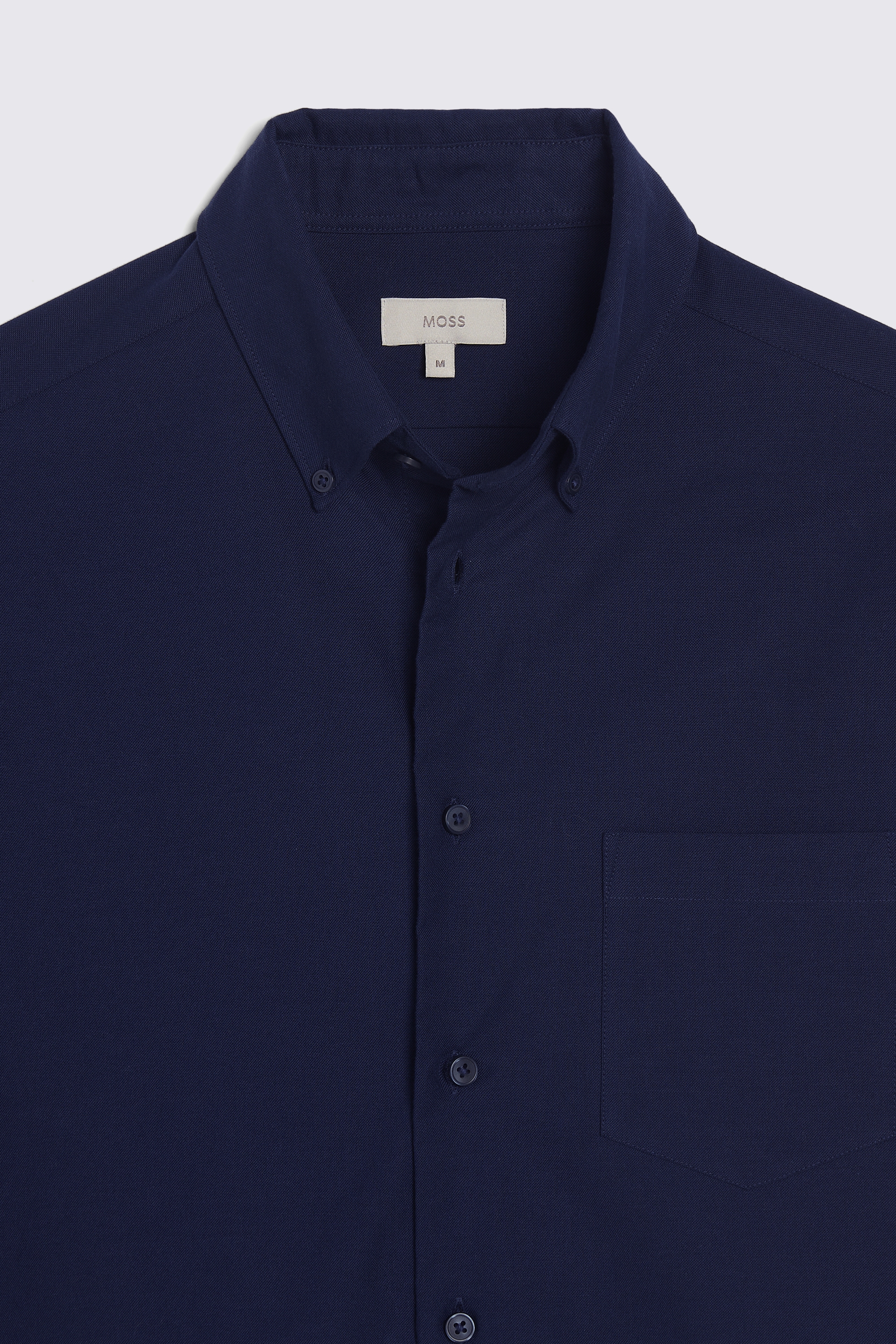 Navy Short Sleeve Washed Oxford Shirt