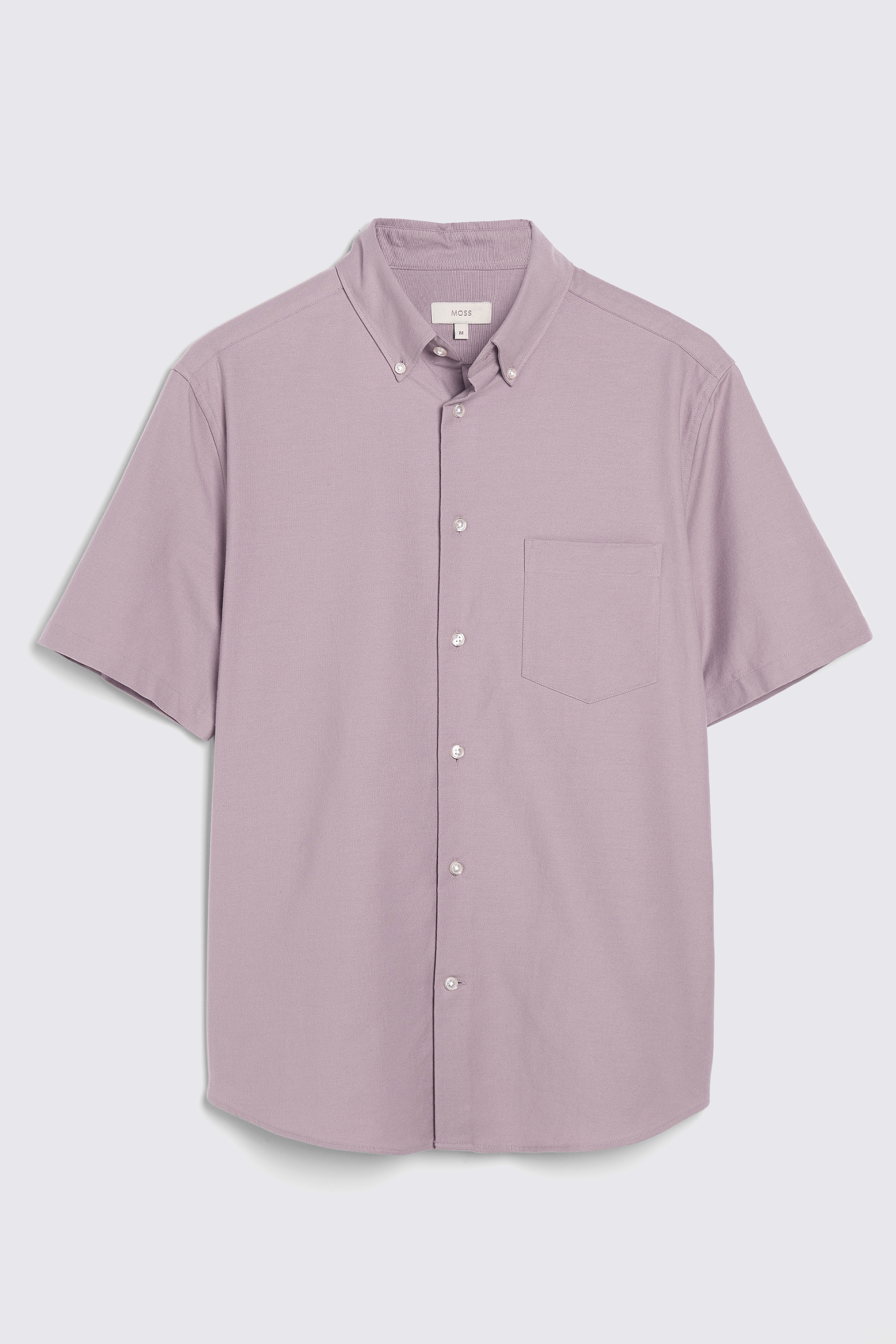Dusty Pink Short Sleeve Washed Oxford Shirt