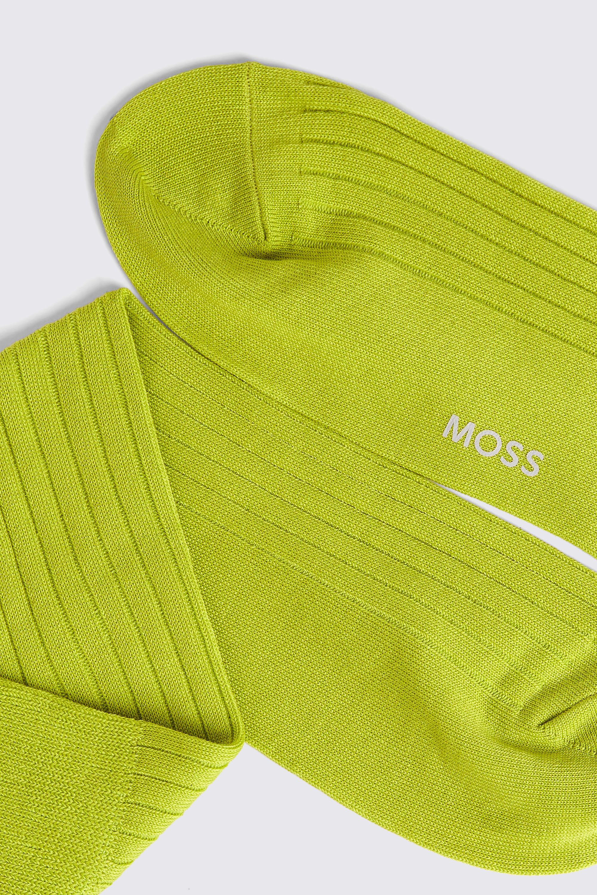 Lime Green Fine Ribbed Socks