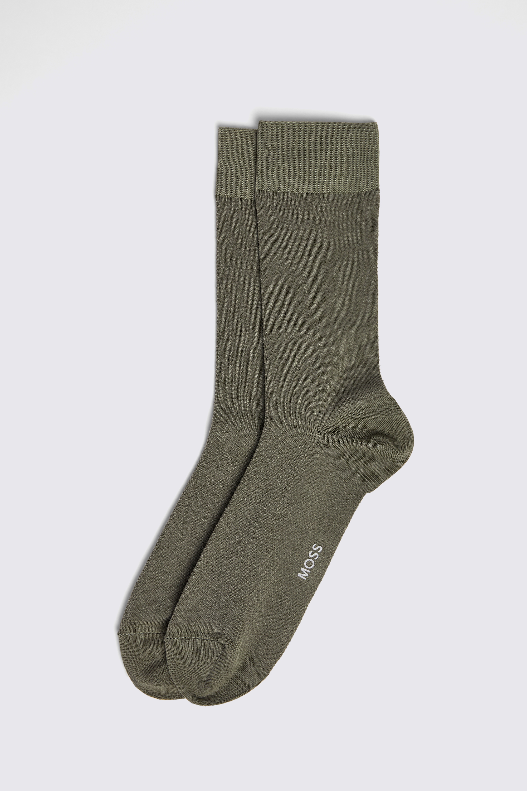 Sage Herringbone Socks | Buy Online at Moss