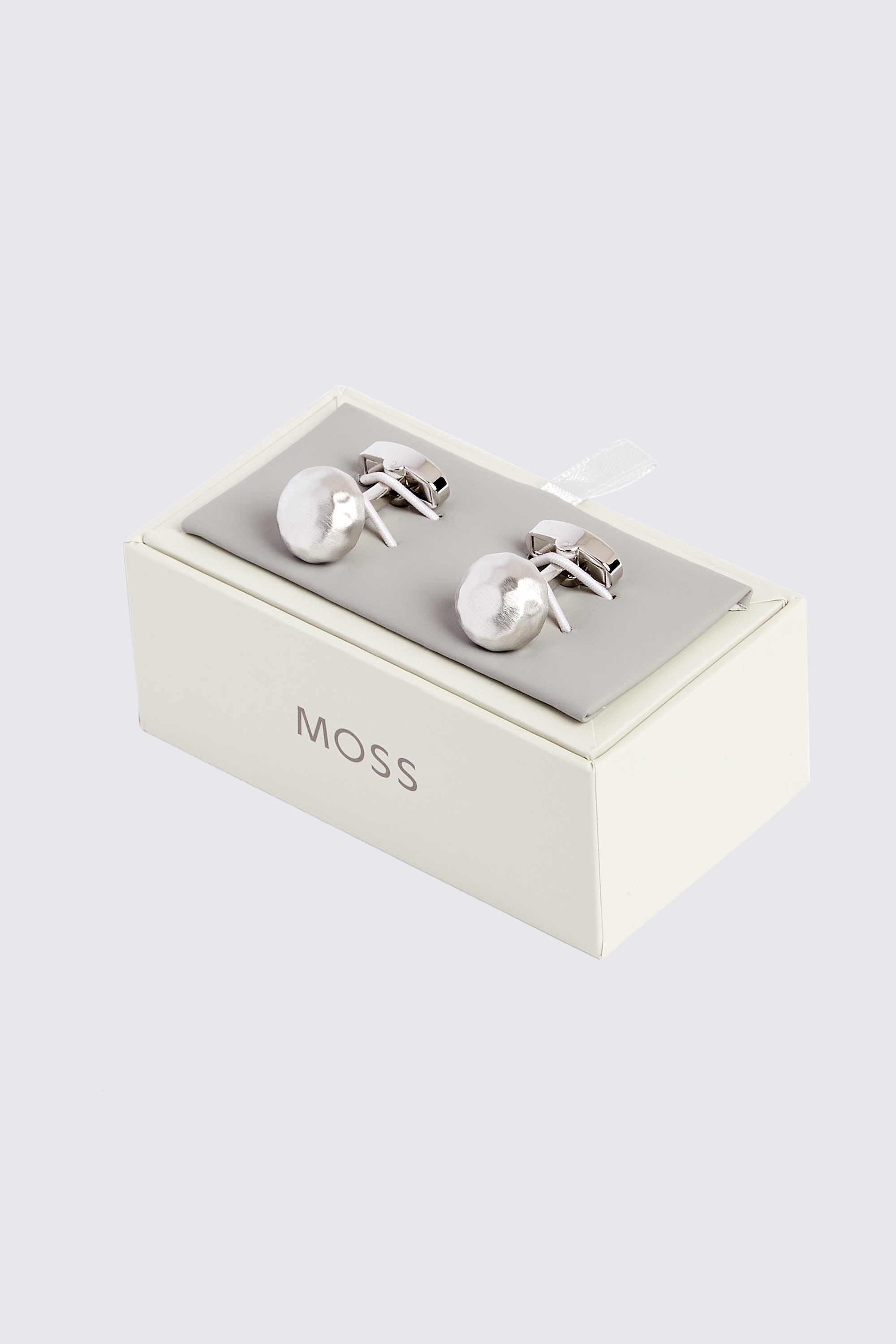 Silver Brushed Dome Cufflinks