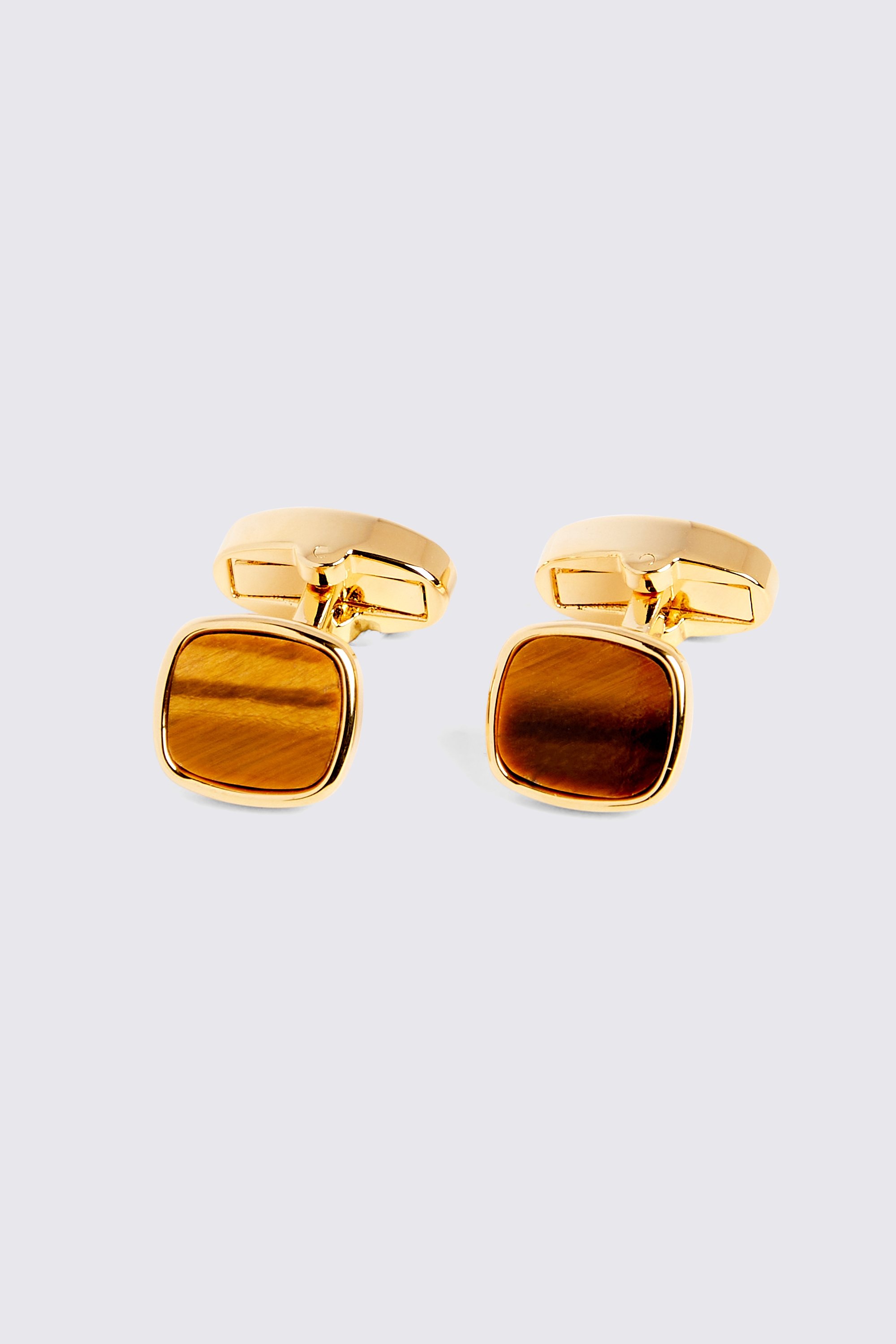 Gold Square Tiger Eye Cufflinks