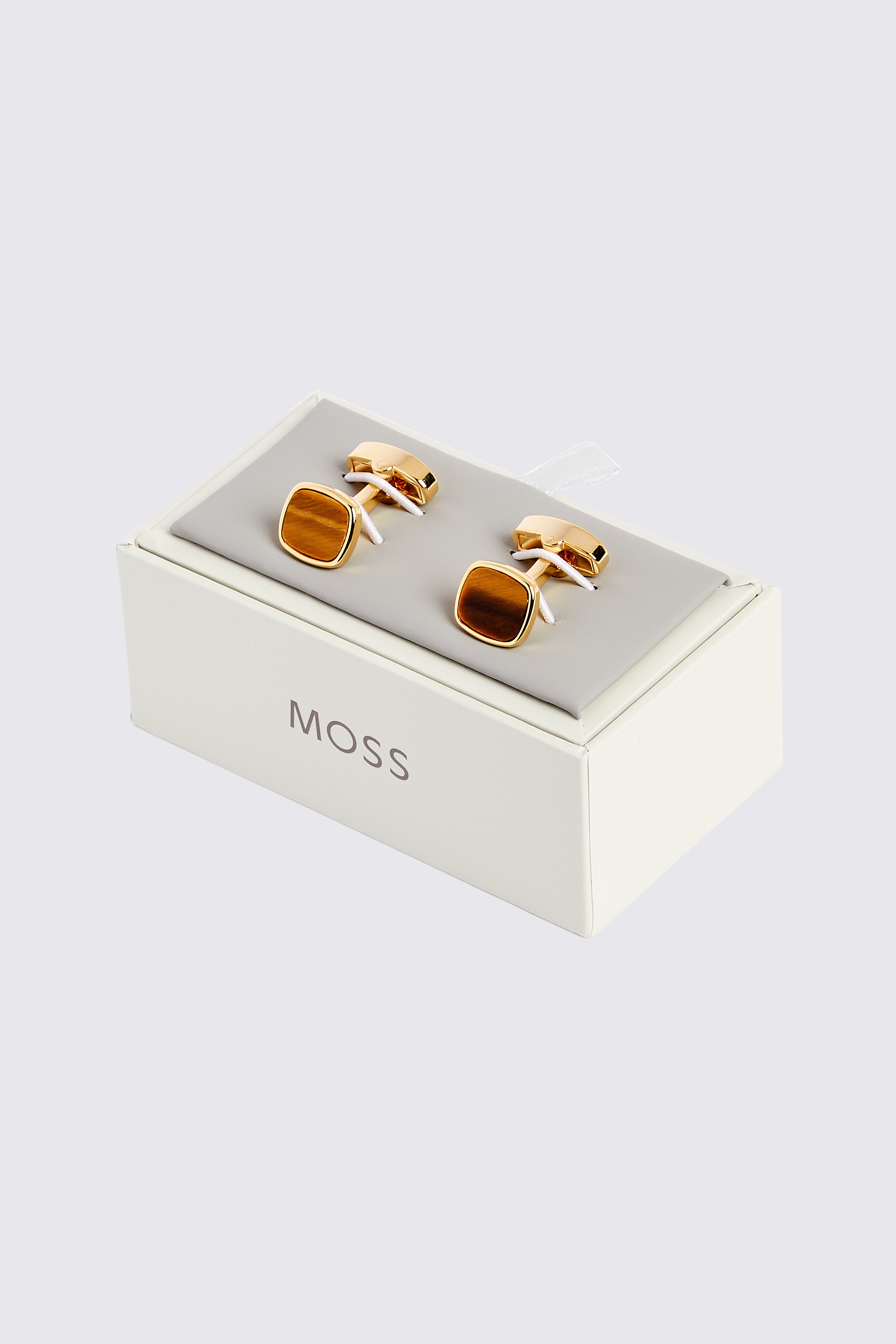 Gold Square Tiger Eye Cufflinks