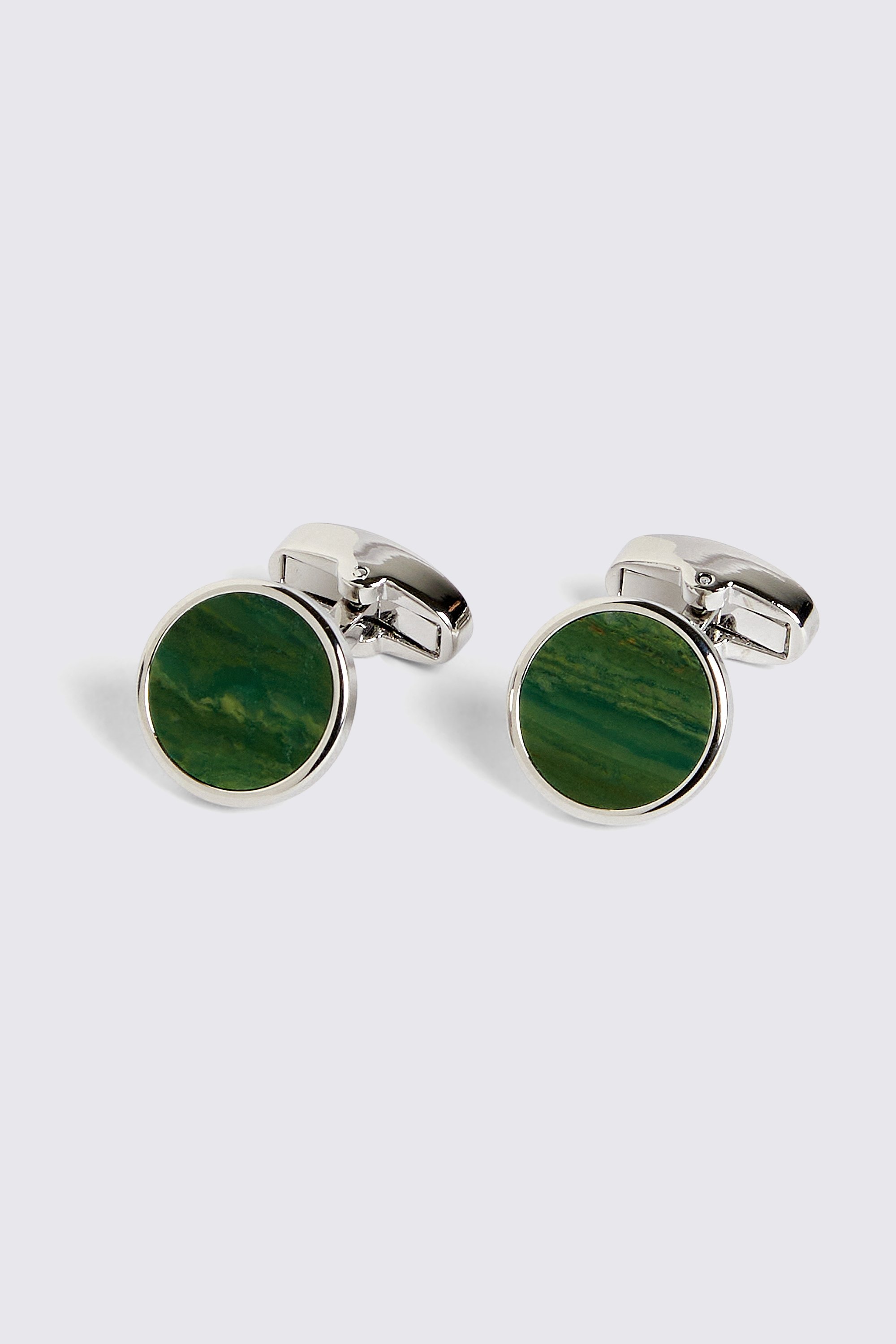 Jade Stone Round Cufflinks