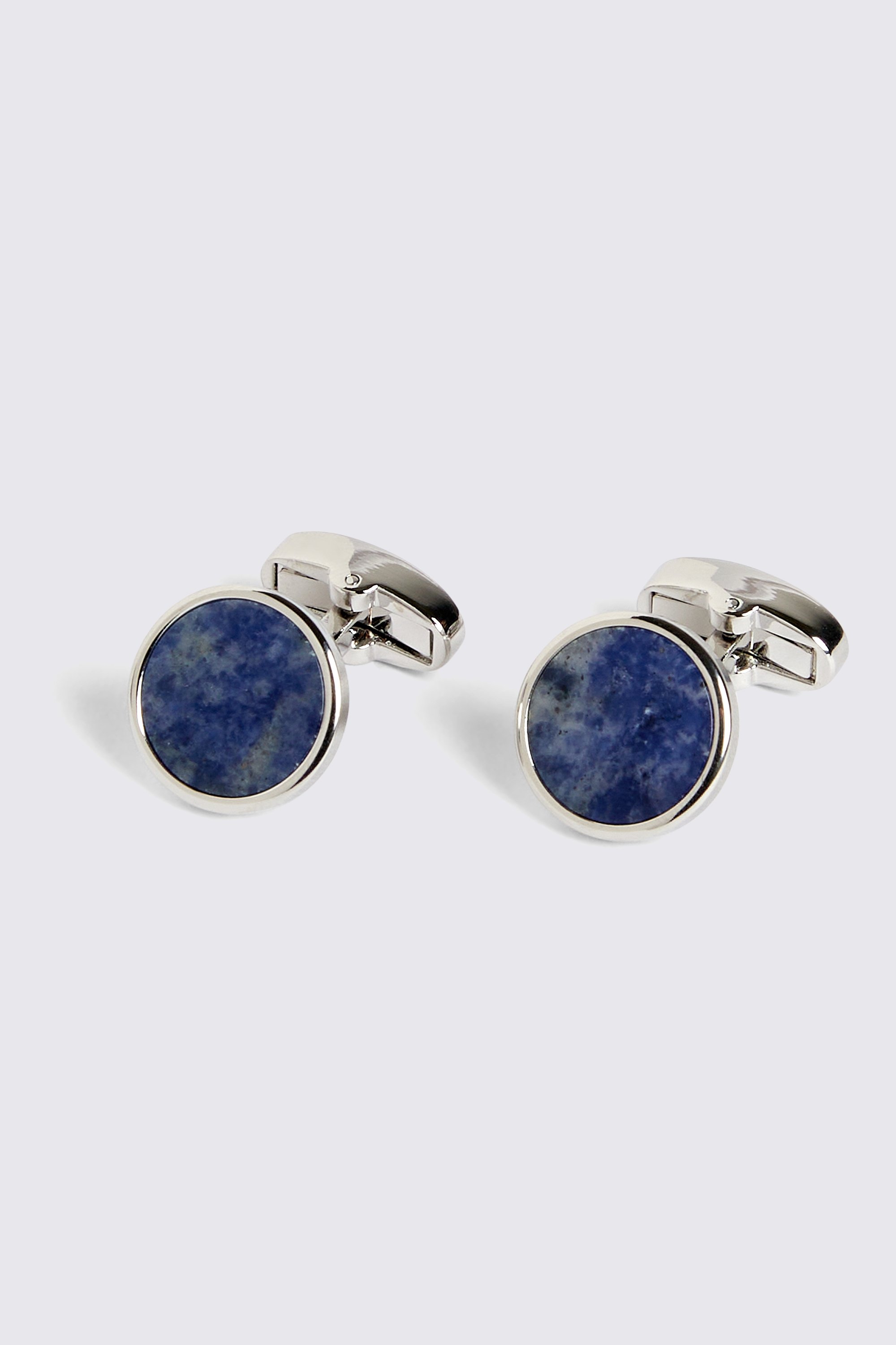 Blue Aventurine Stone Round Cufflinks