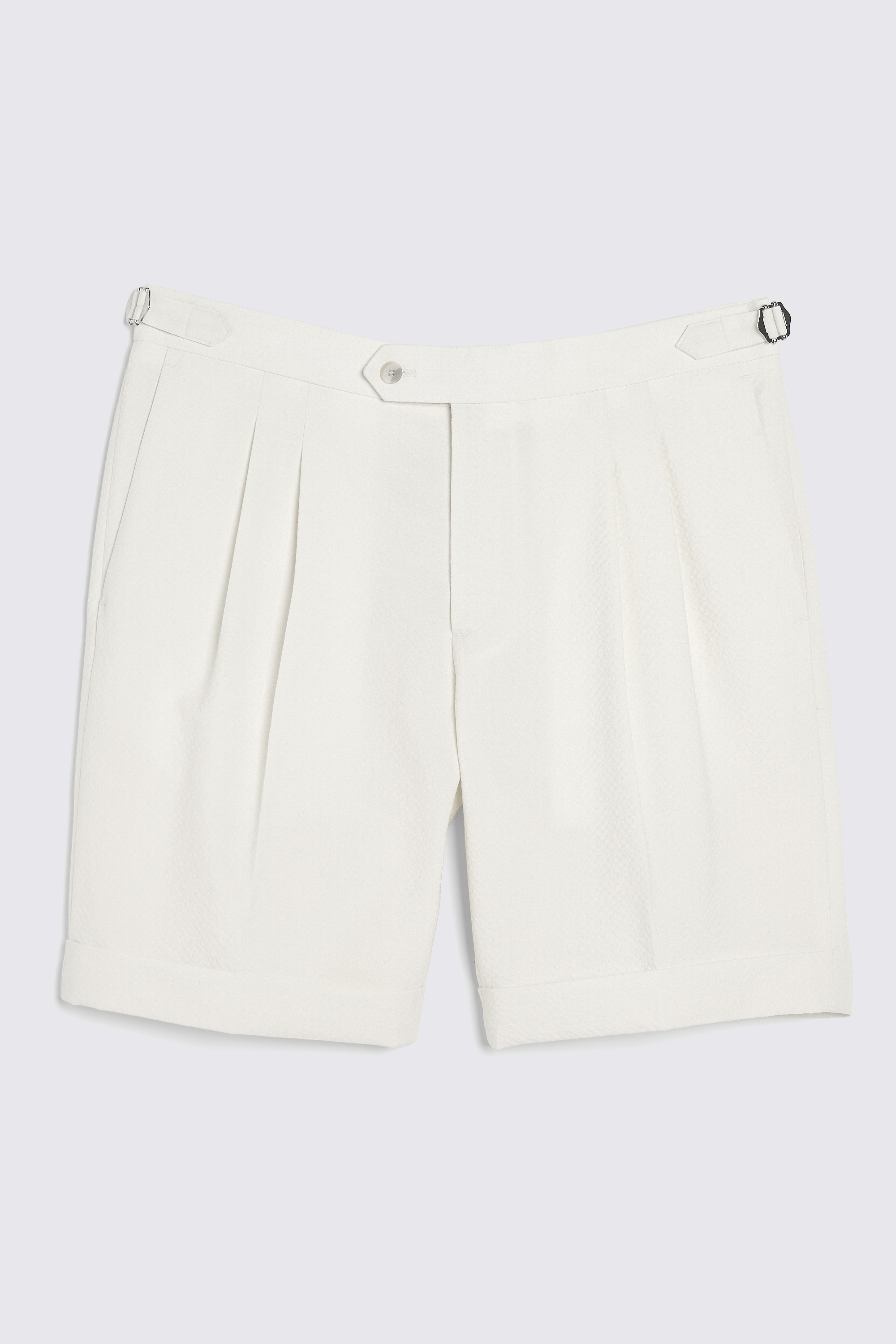 Ecru Seersucker Shorts