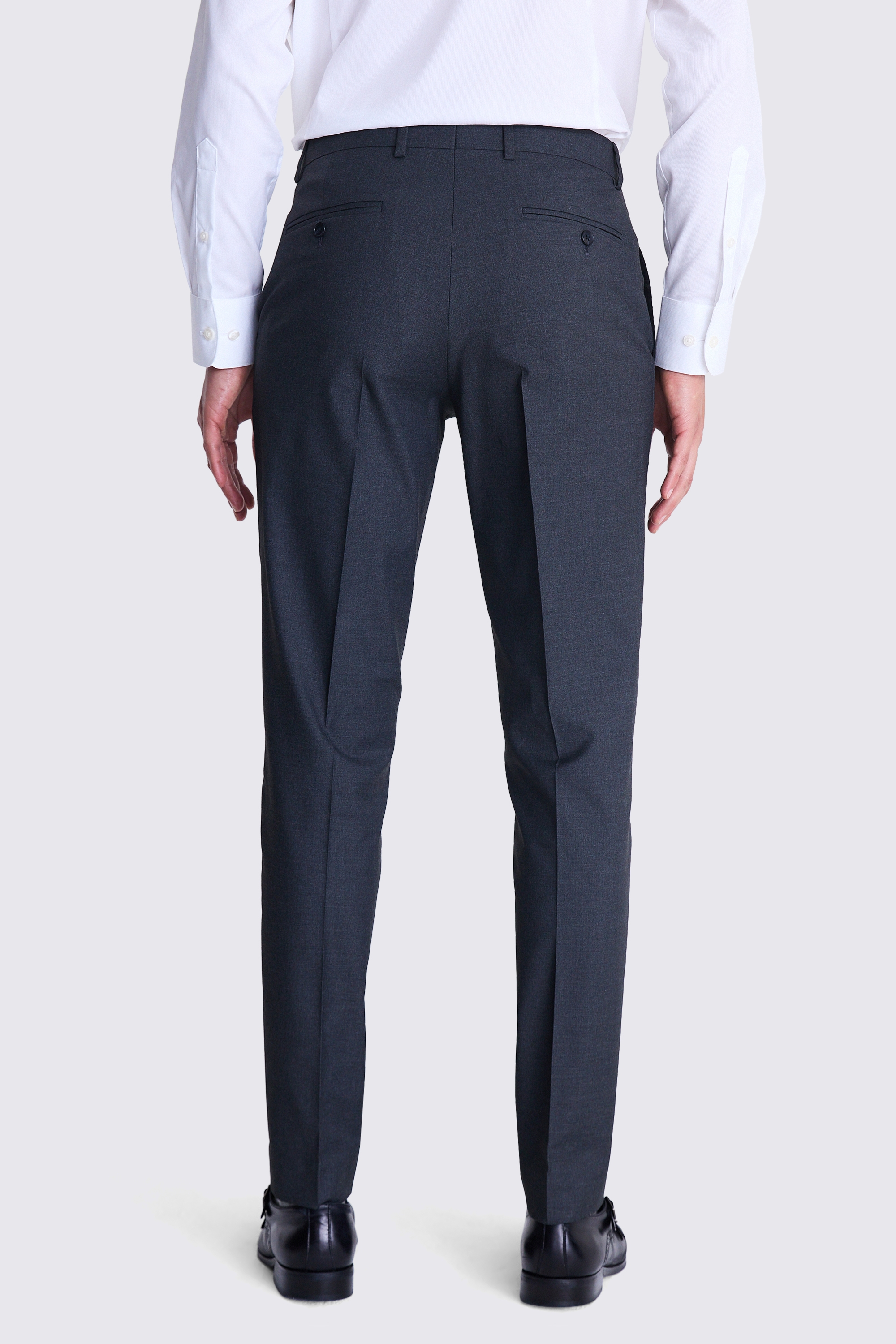 Tailored Fit Charcoal Stretch Trousers