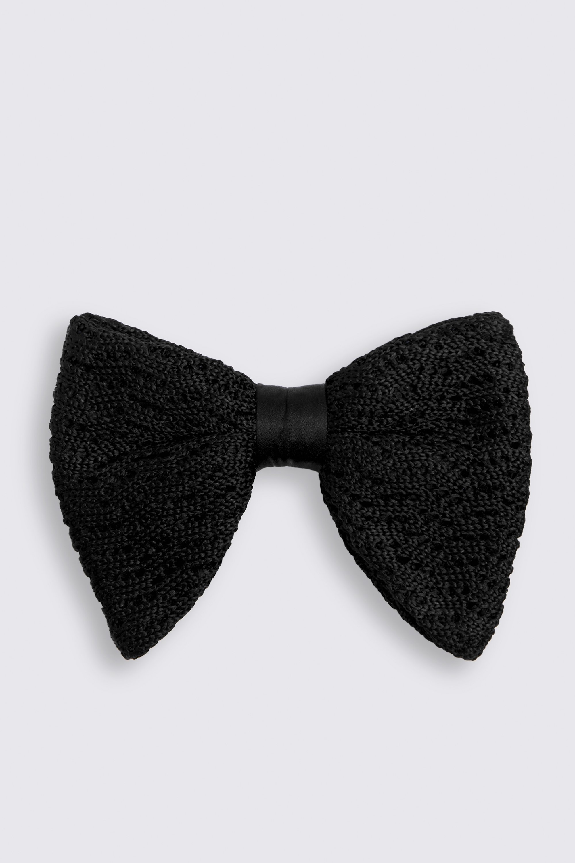 Black Knitted Silk Bow Tie
