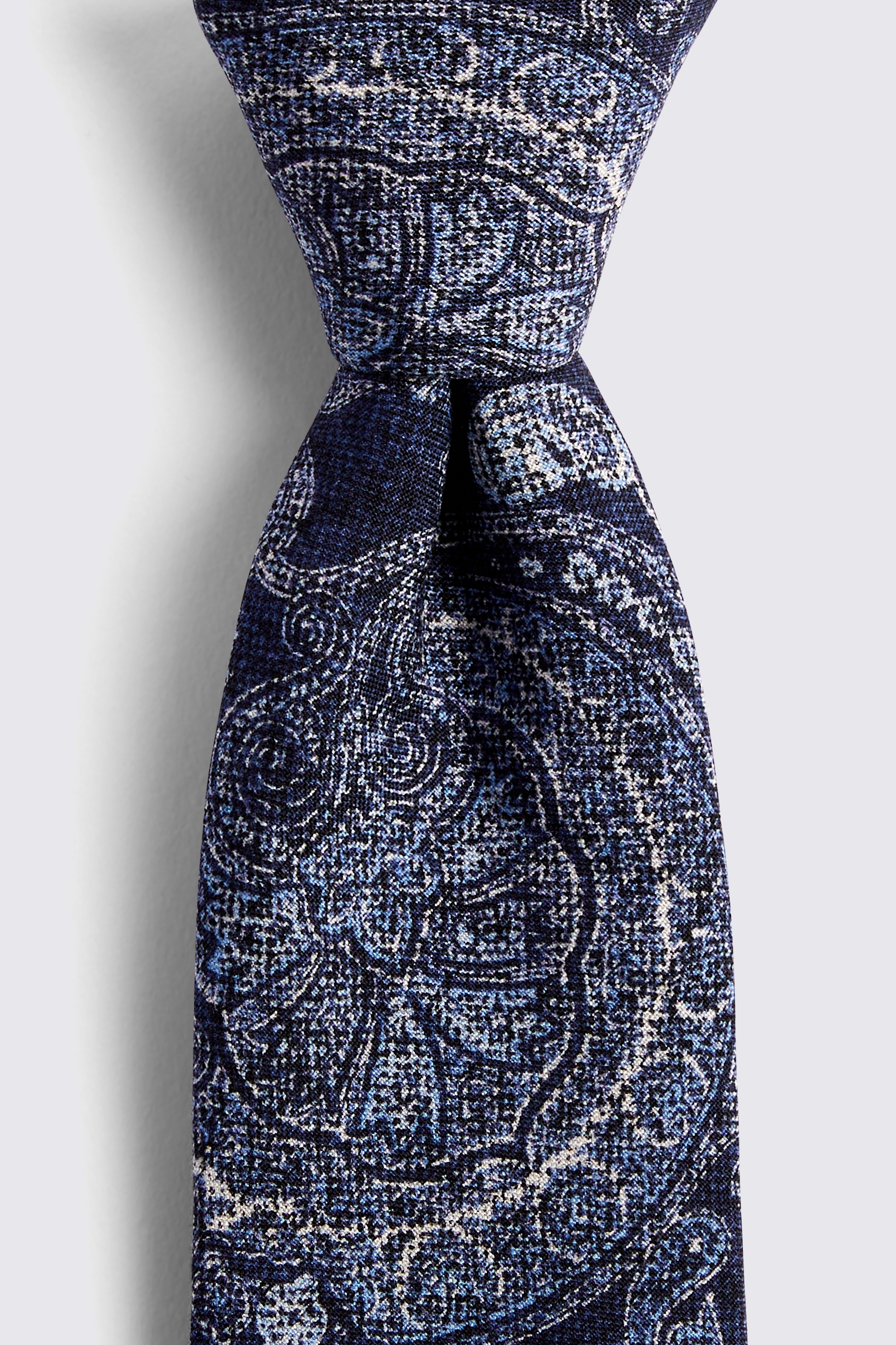 Bottinelli Navy Silk Paisley Tie