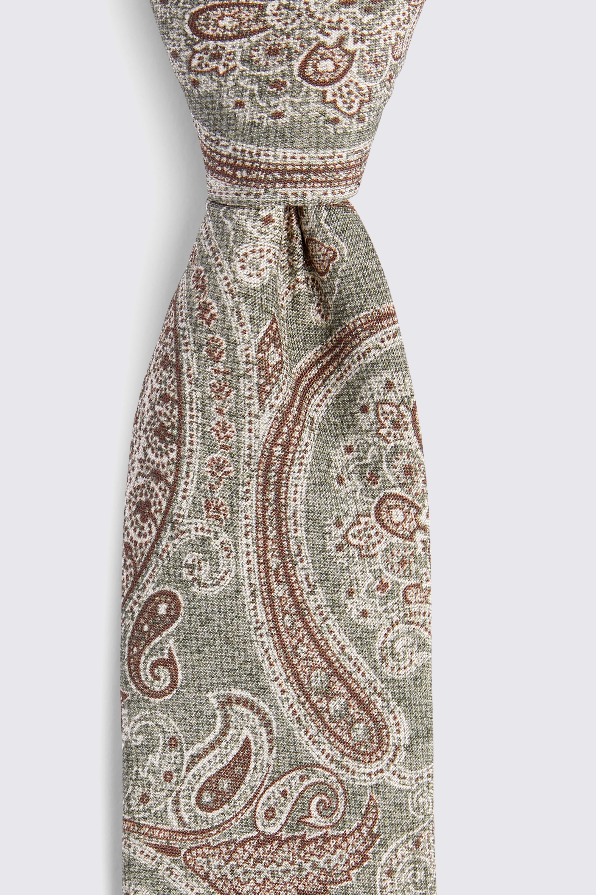 Bottinelli Sage Silk Paisley Tie