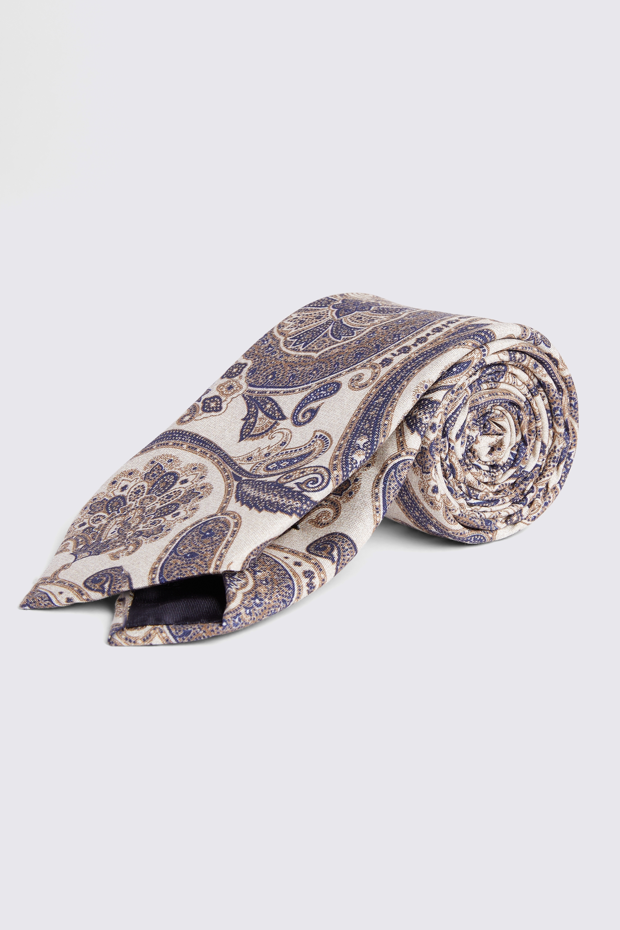 Bottinelli Neutral Silk Paisley Tie
