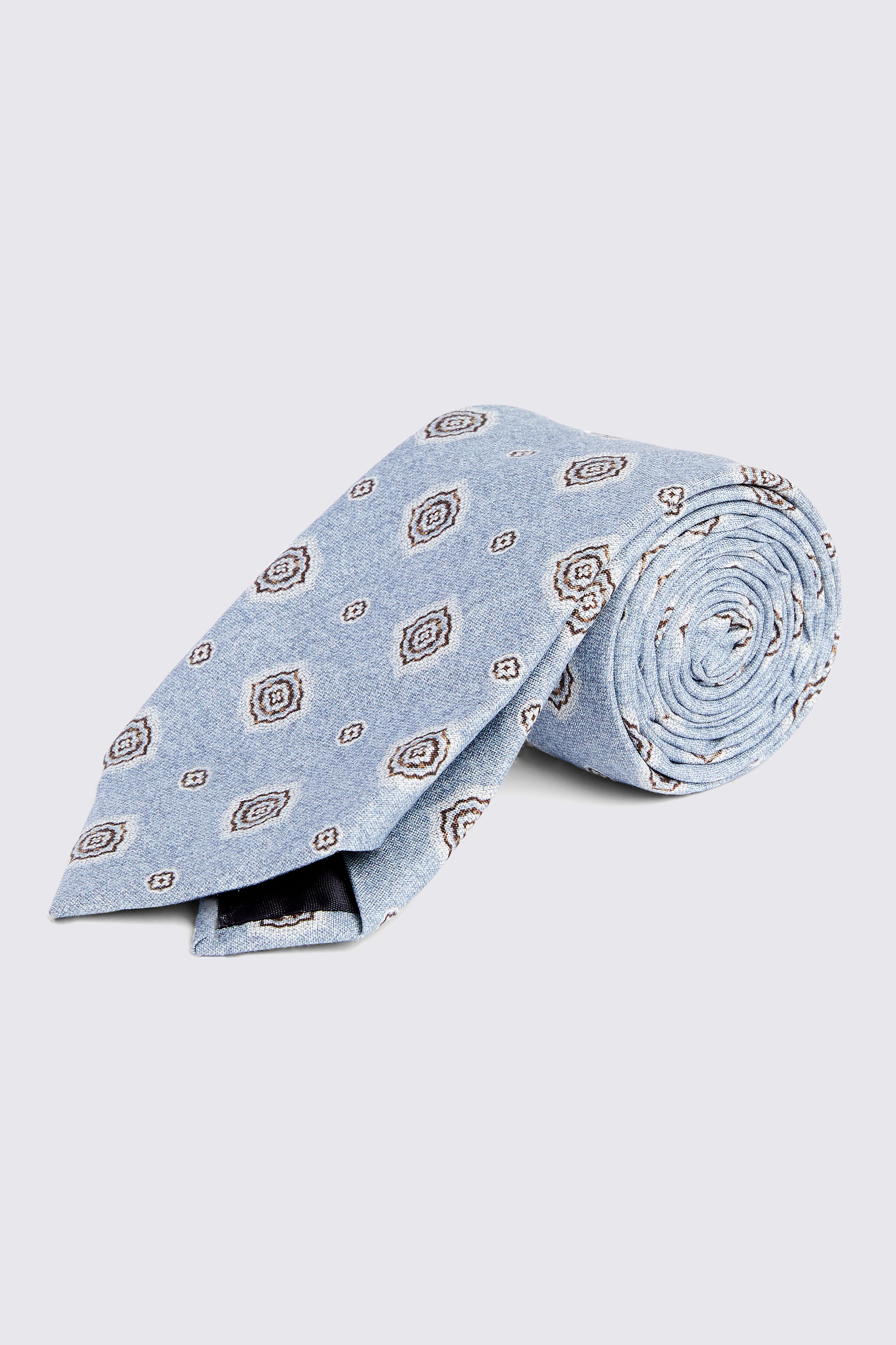 Bottinelli Sky Silk Medallion Tie