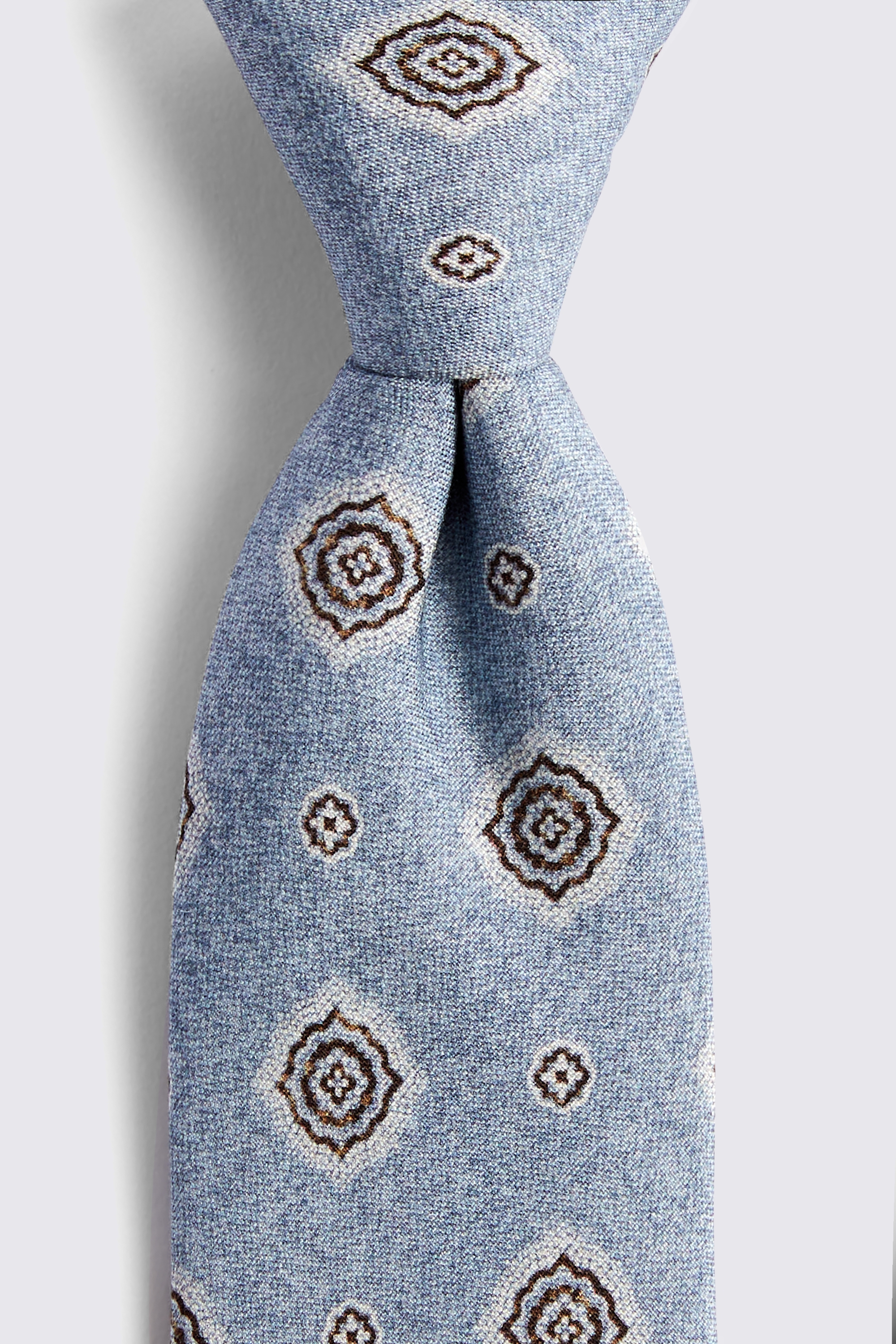 Bottinelli Sky Silk Medallion Tie