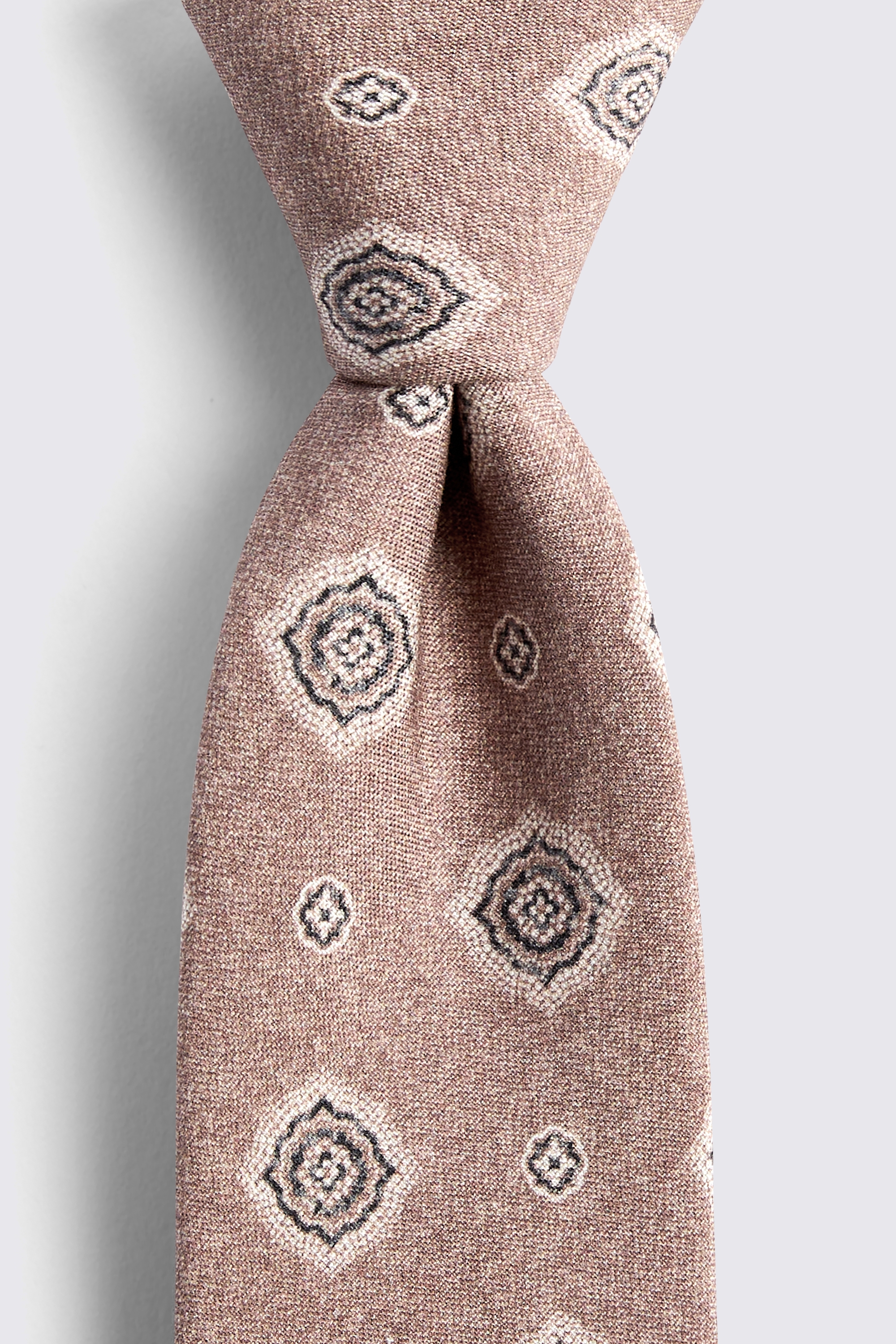 Bottinelli Dusty Pink Silk Medallion Tie