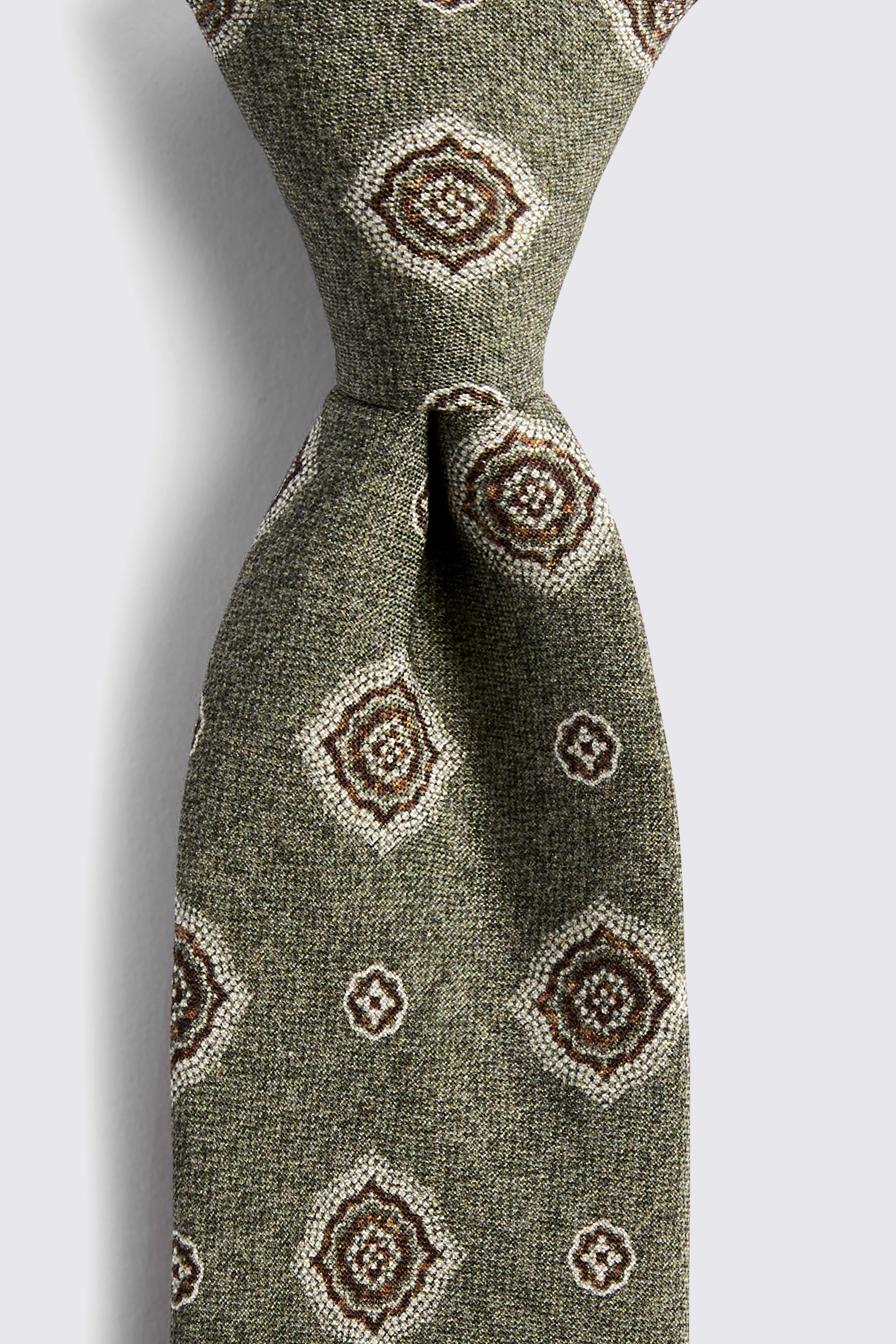 Bottinelli Sage Silk Medallion Tie