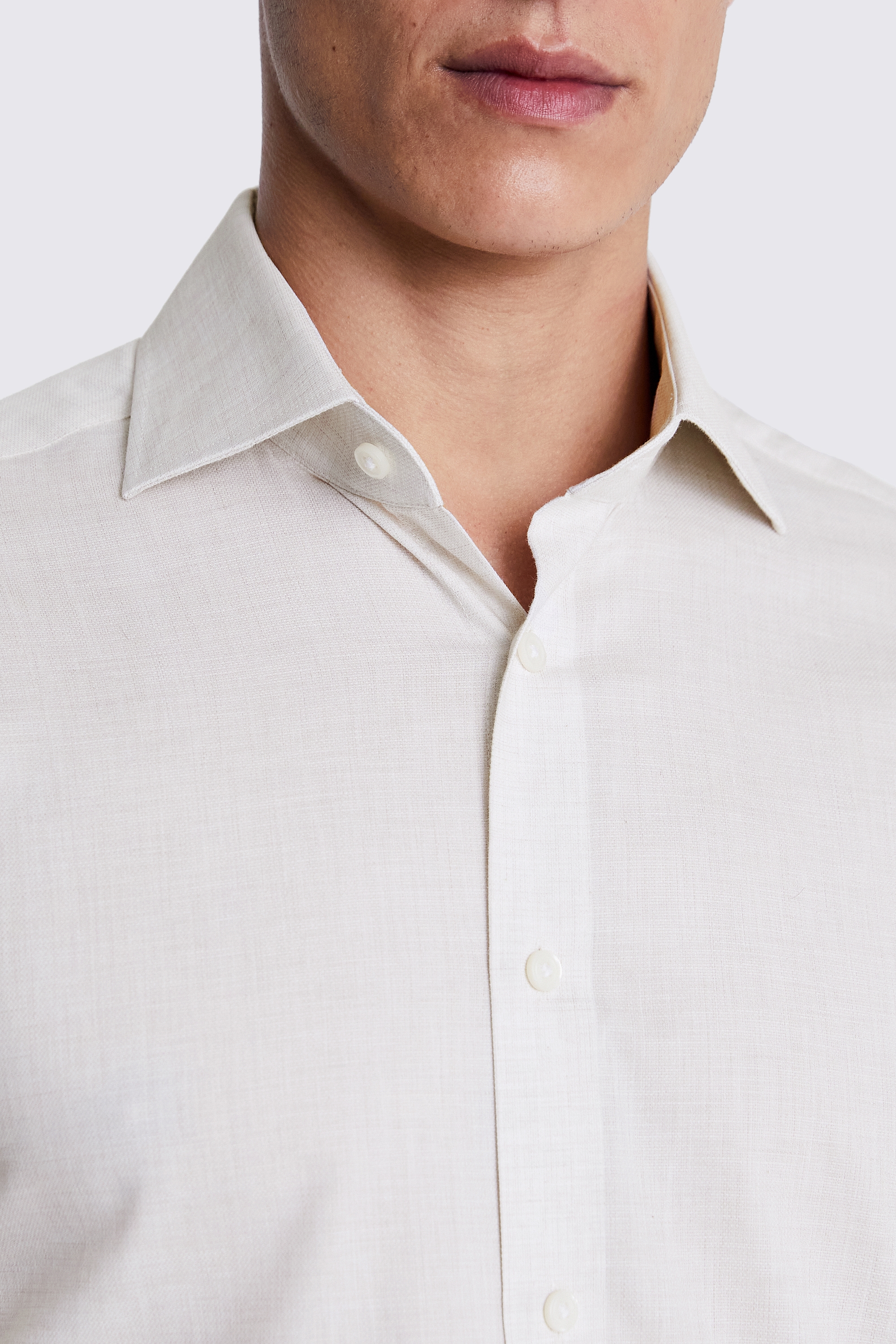 Tailored Fit Neutral Melange Shirt