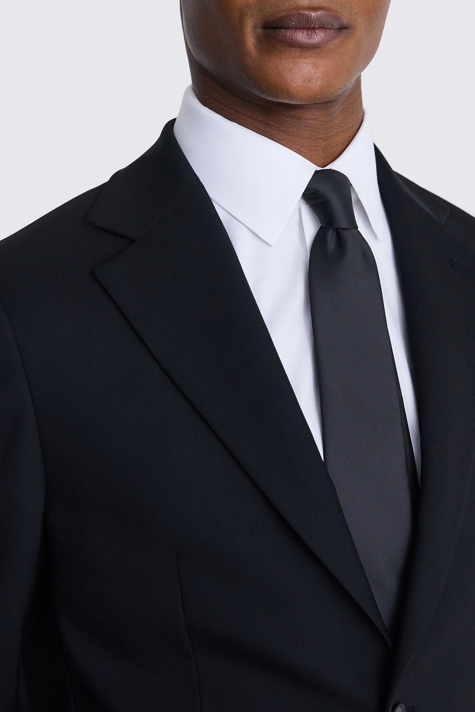 Italian Tailored Fit Black Half Lined Suit