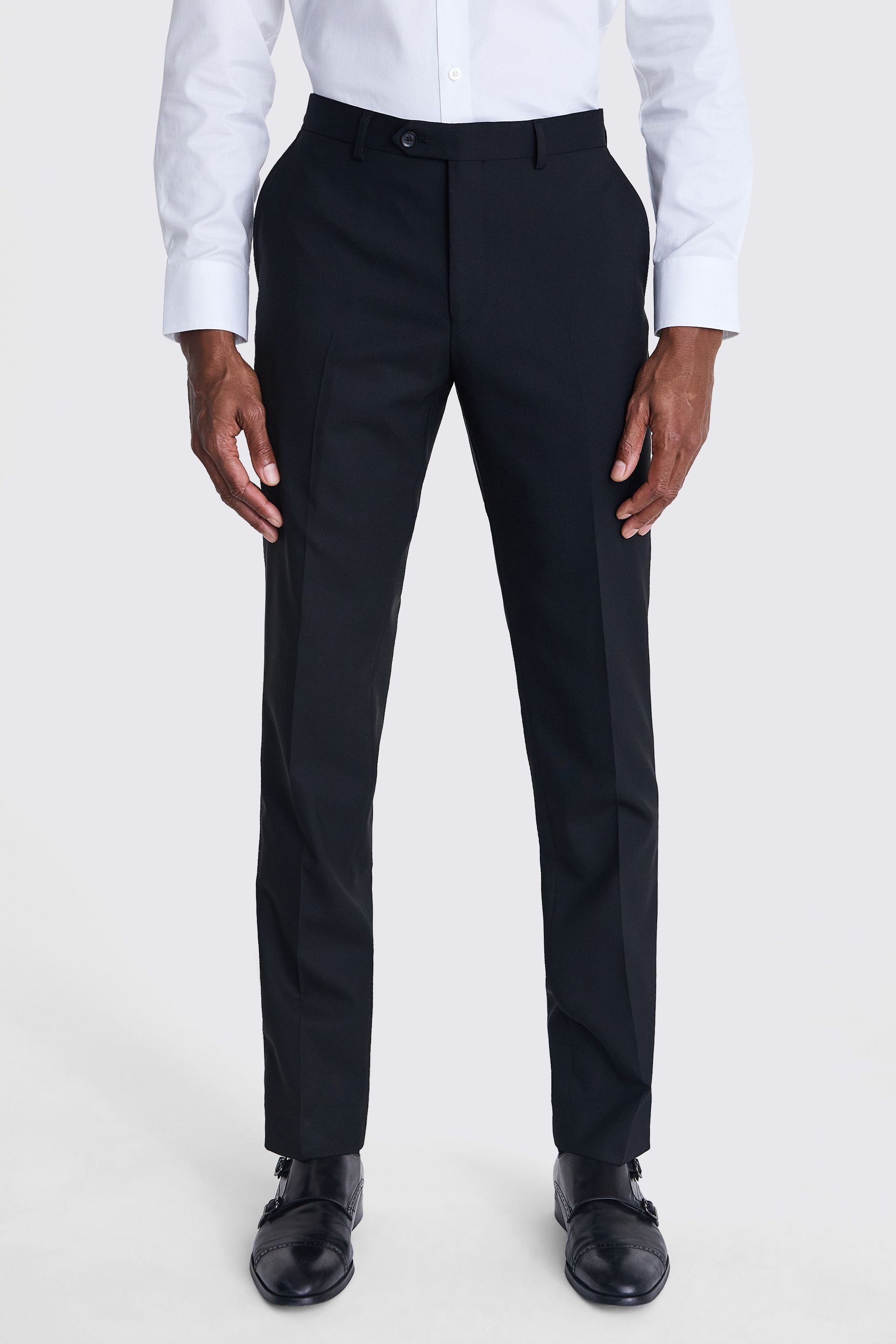 Italian Tailored Fit Black Half Lined Trousers
