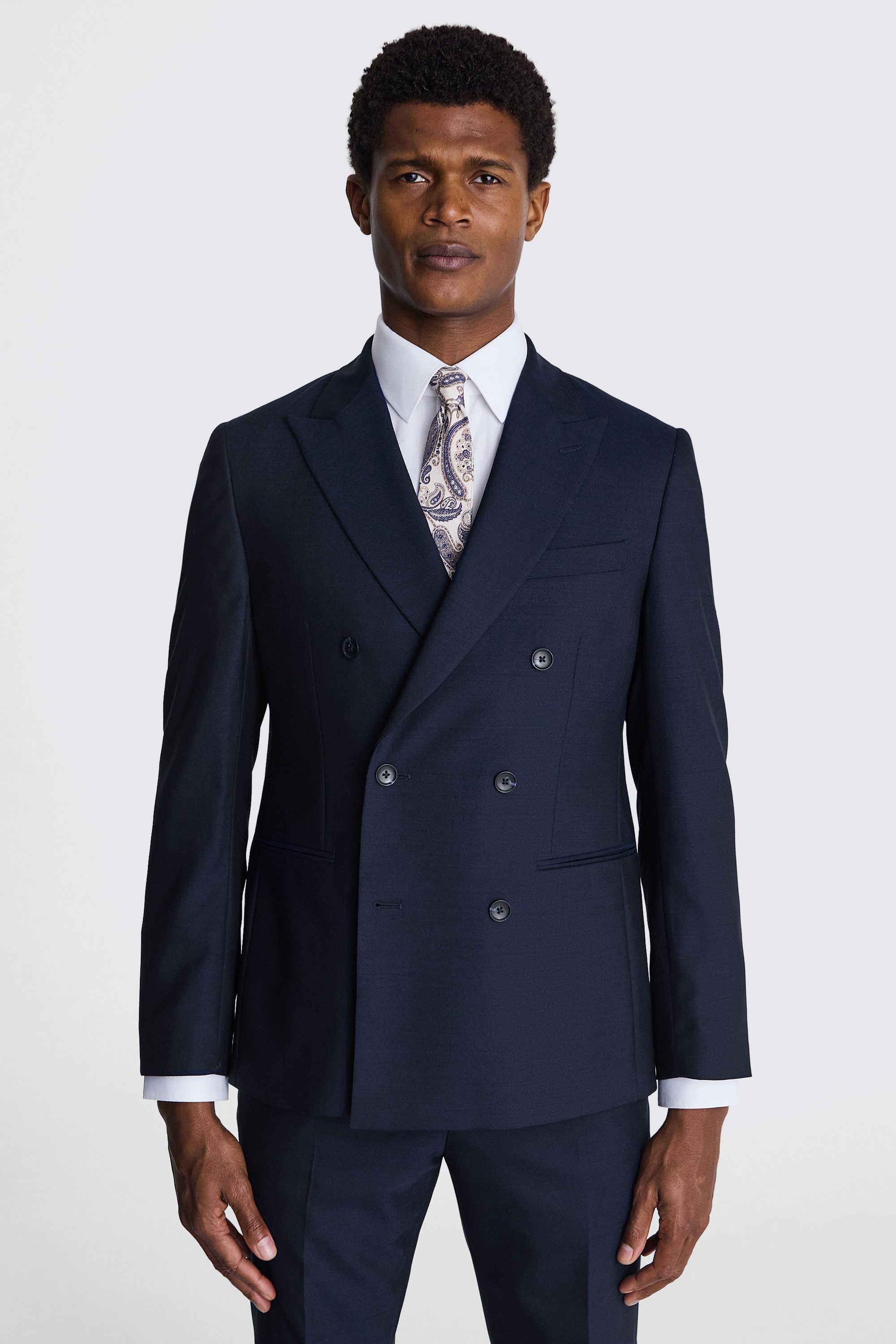 Italian Tailored Fit Navy Half Lined Jacket | Buy Online at Moss