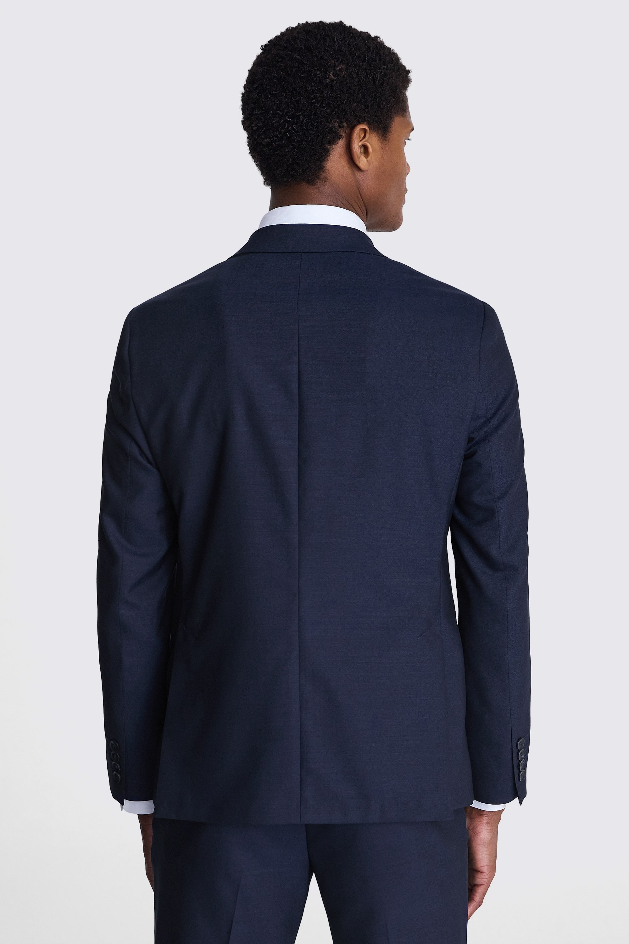 Italian Tailored Fit Navy Half Lined Jacket