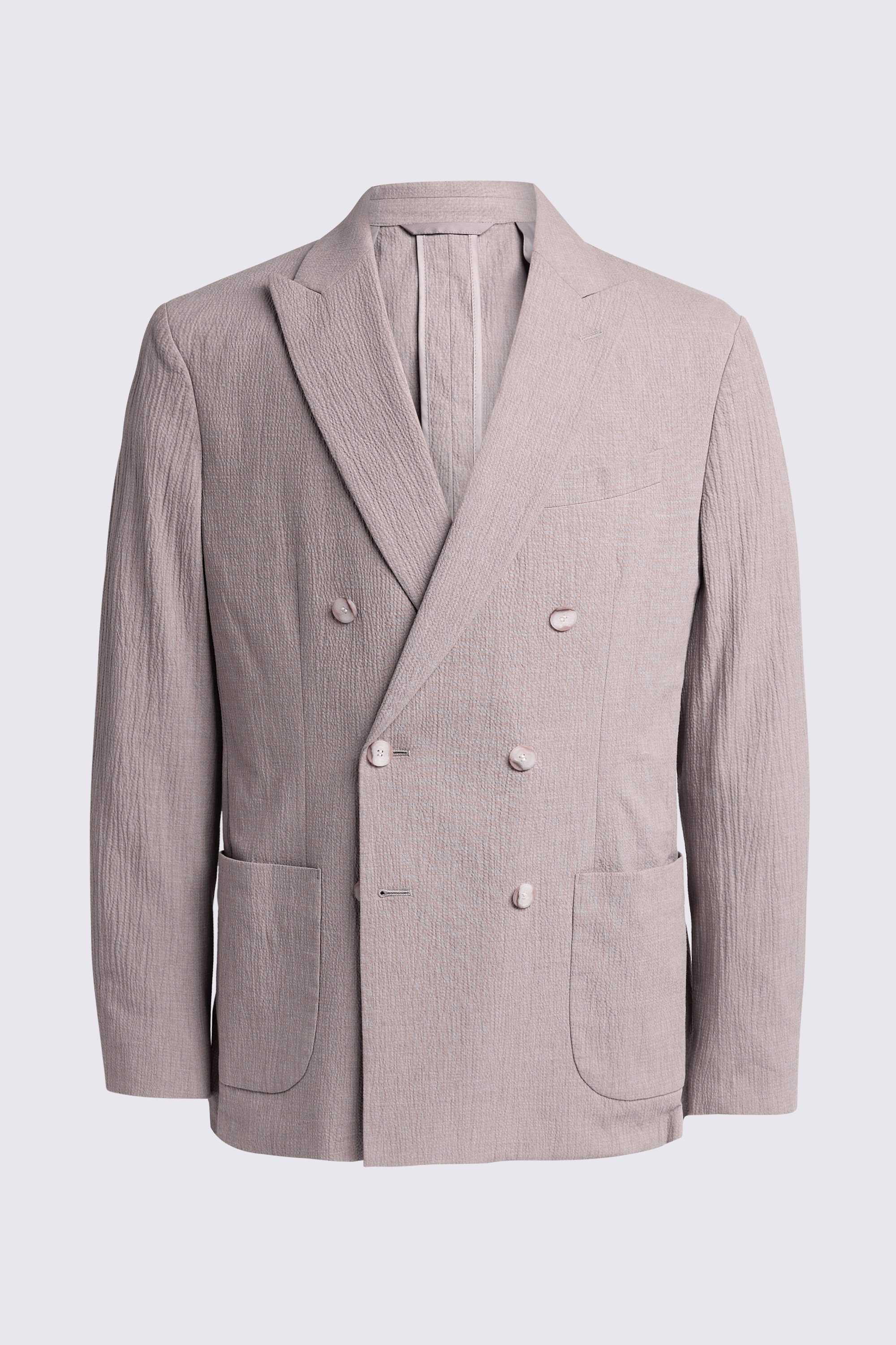 Tailored Fit Light Taupe Seersucker Jacket