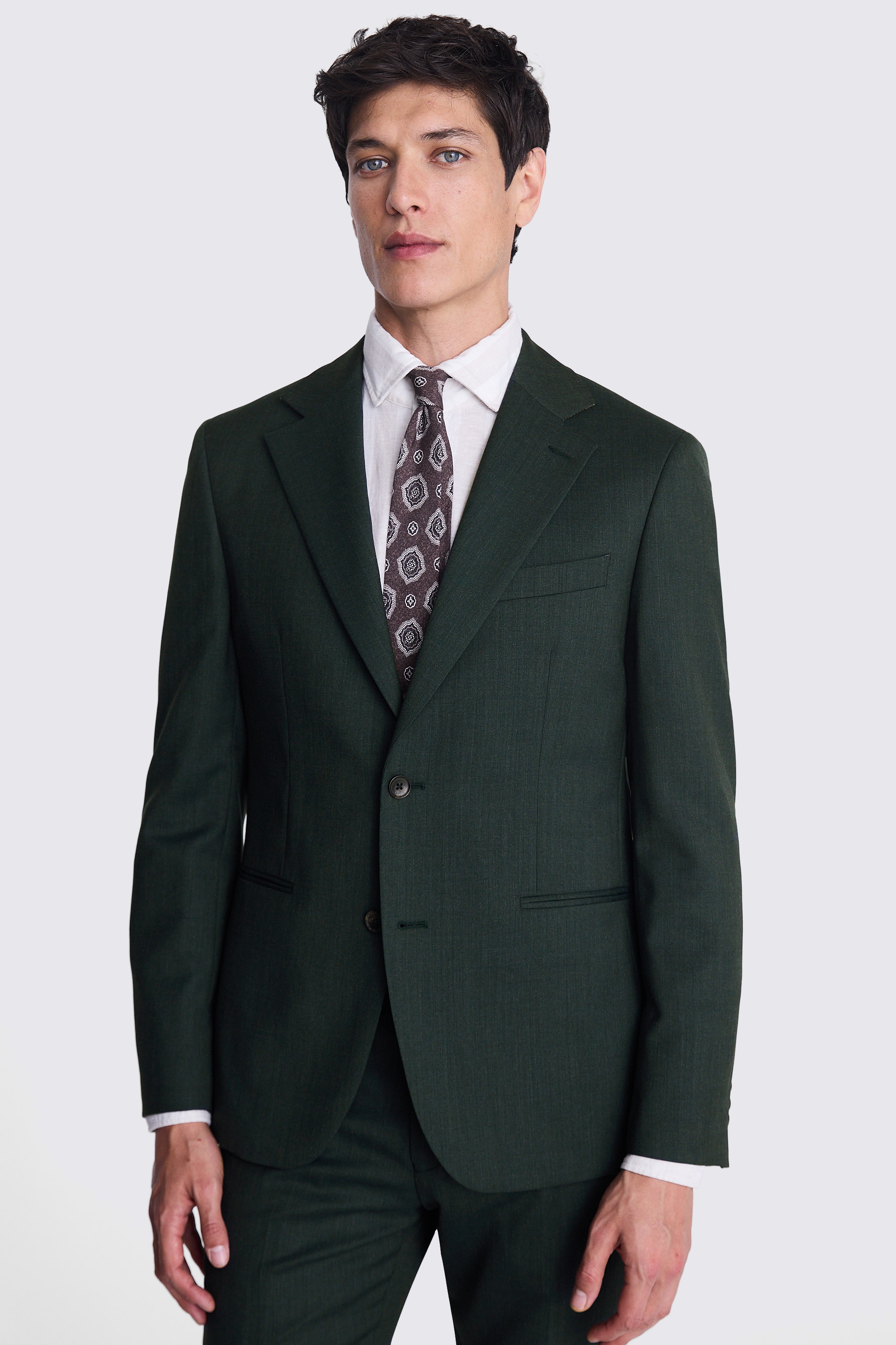 Italian Tailored Fit Green Half Lined Jacket