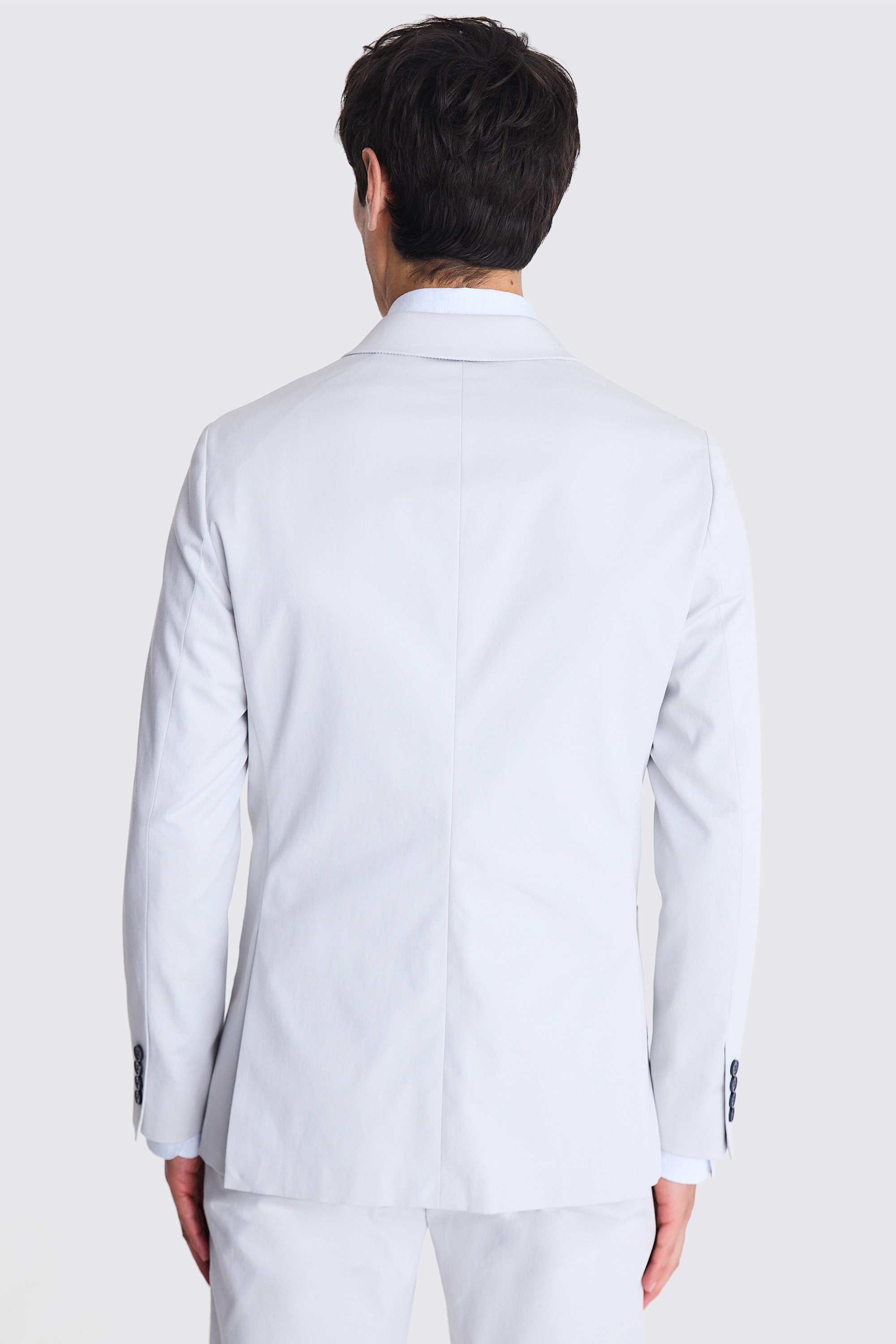 Tailored Fit Light Grey Cotton Jacket