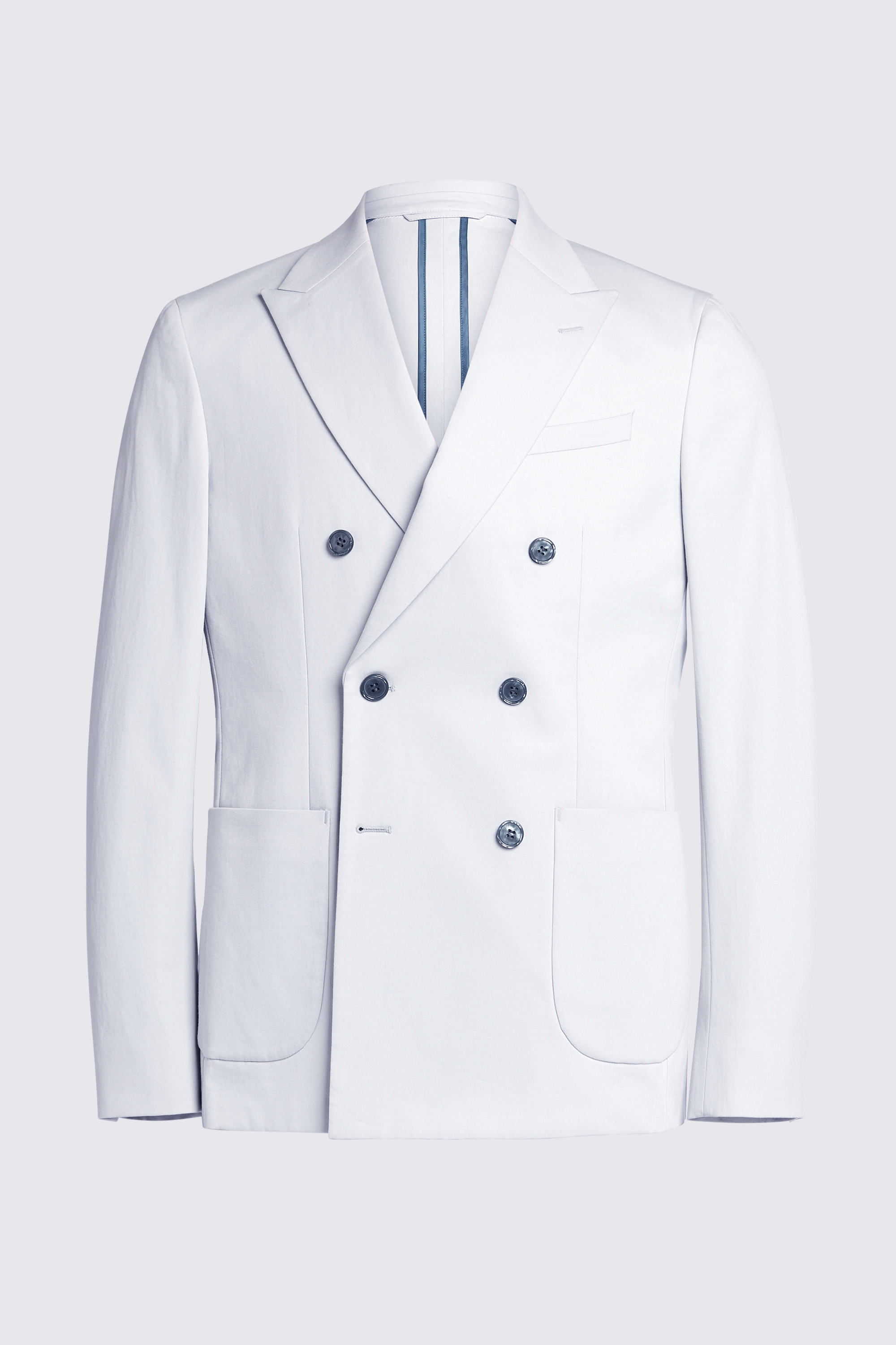 Tailored Fit Light Grey Cotton Jacket