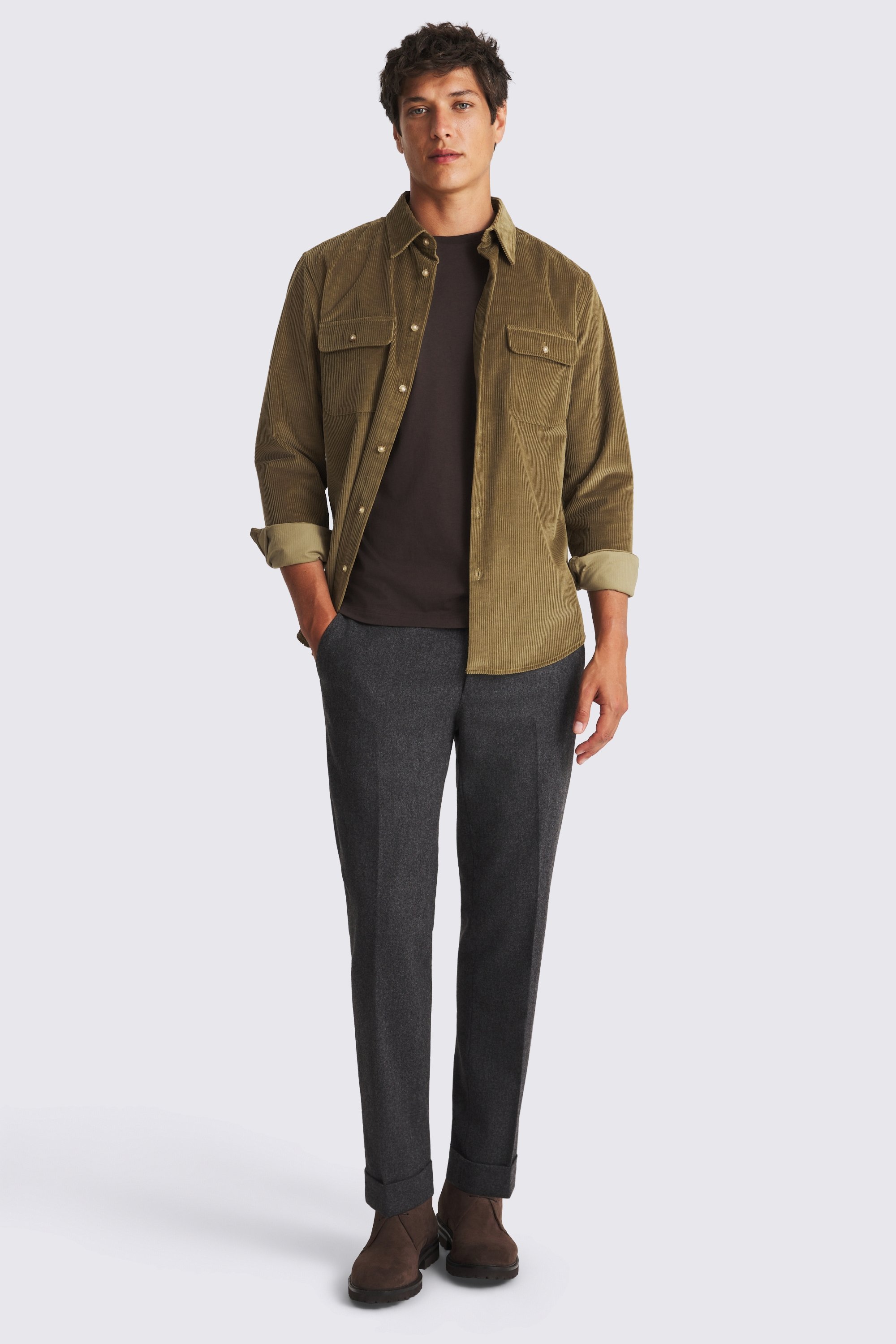 Olive Corduroy Overshirt