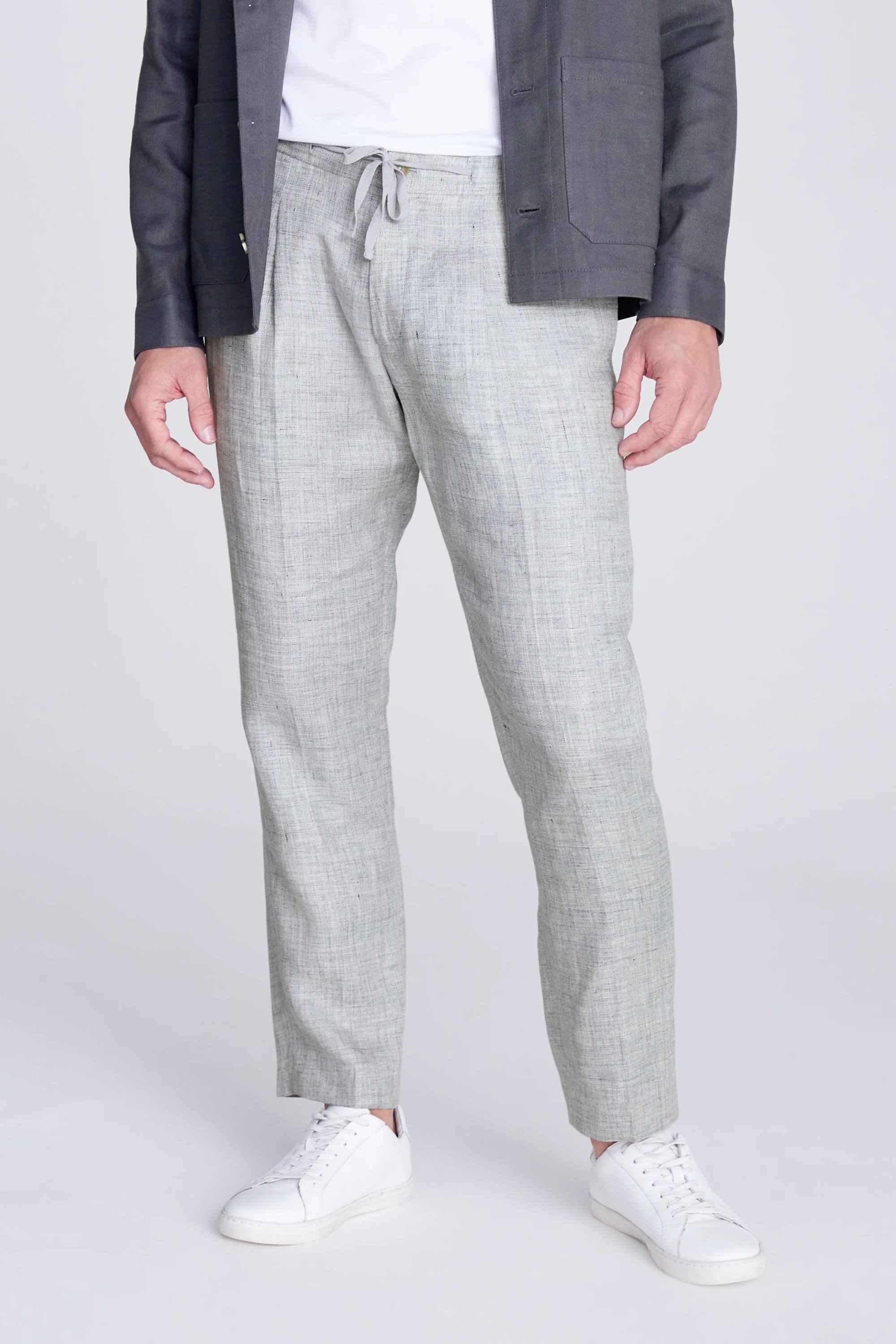 Light Grey Linen Worker Joggers
