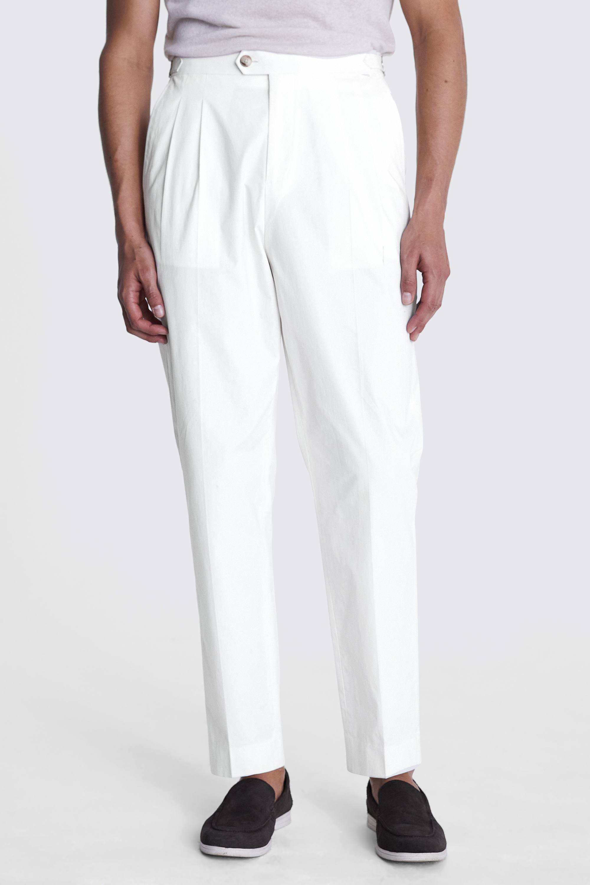 Off White Pleated Trousers | Buy Online at Moss