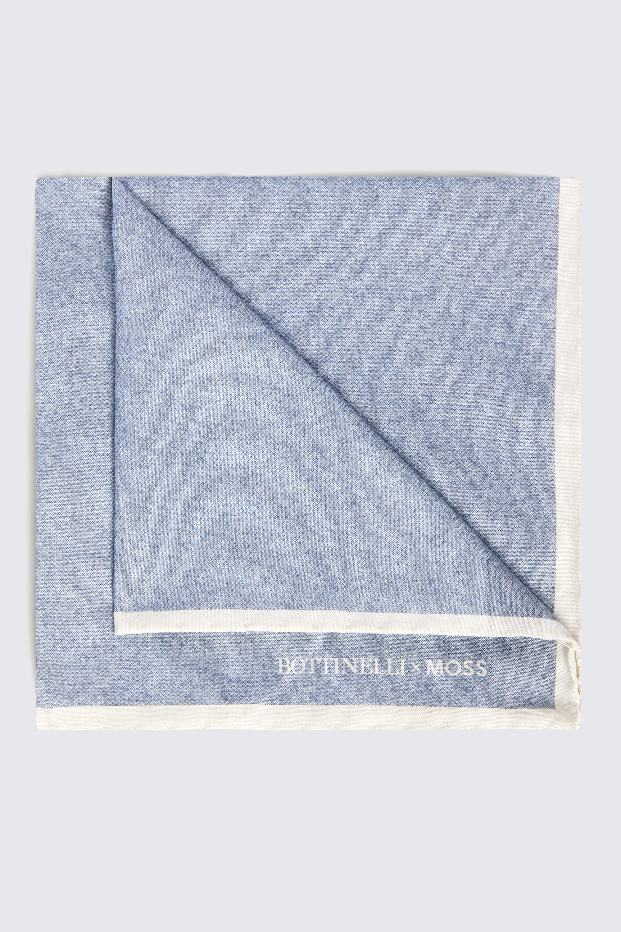Bottinelli Sky Silk Semi-Plain Pocket Square