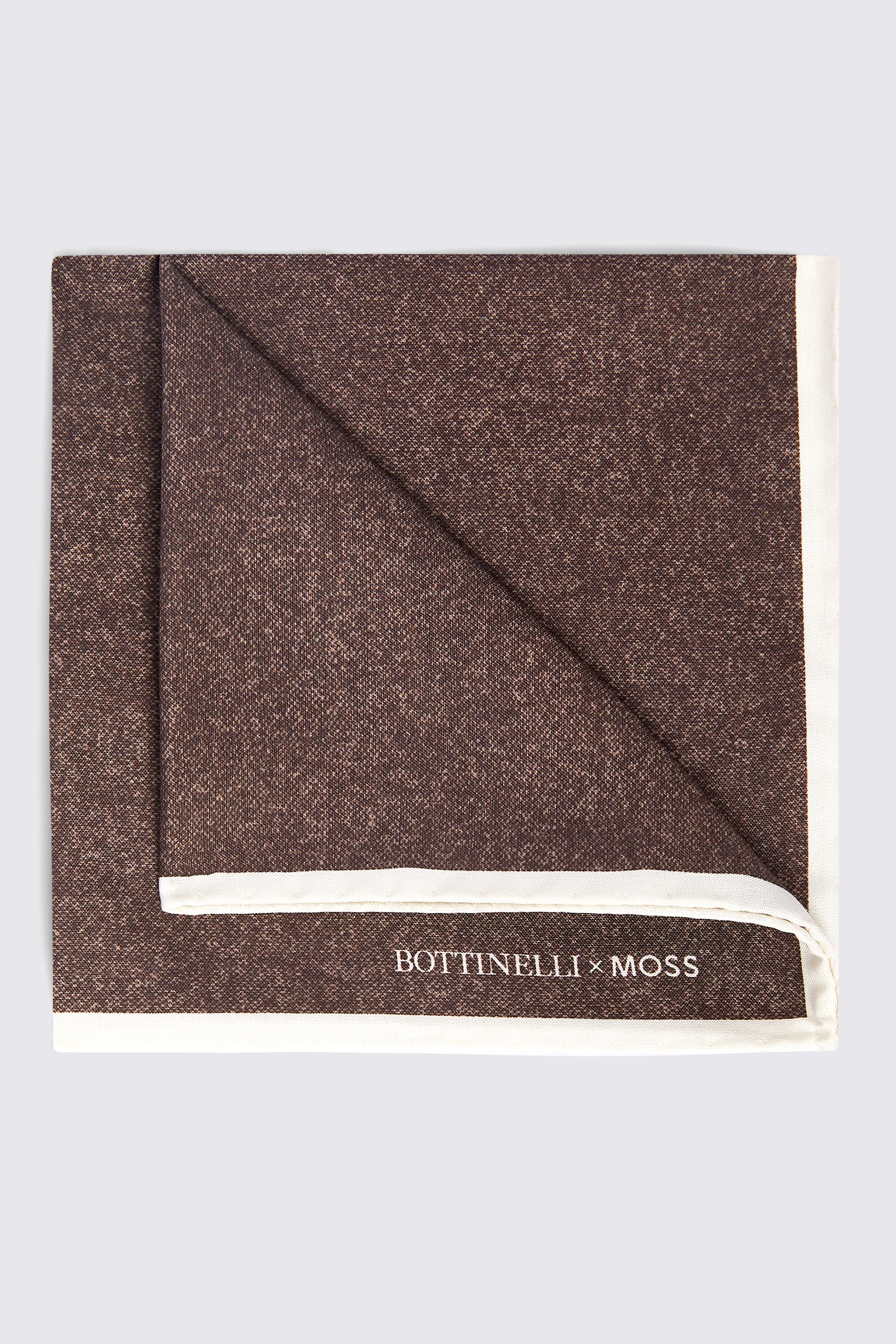 Bottinelli Cappuccino Silk Semi-Plain Pocket Square