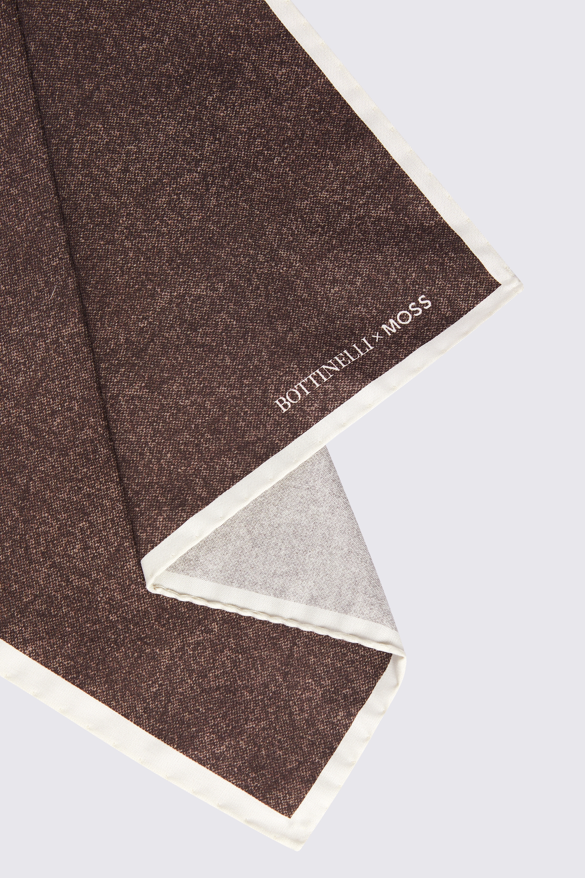 Bottinelli Cappuccino Silk Semi-Plain Pocket Square