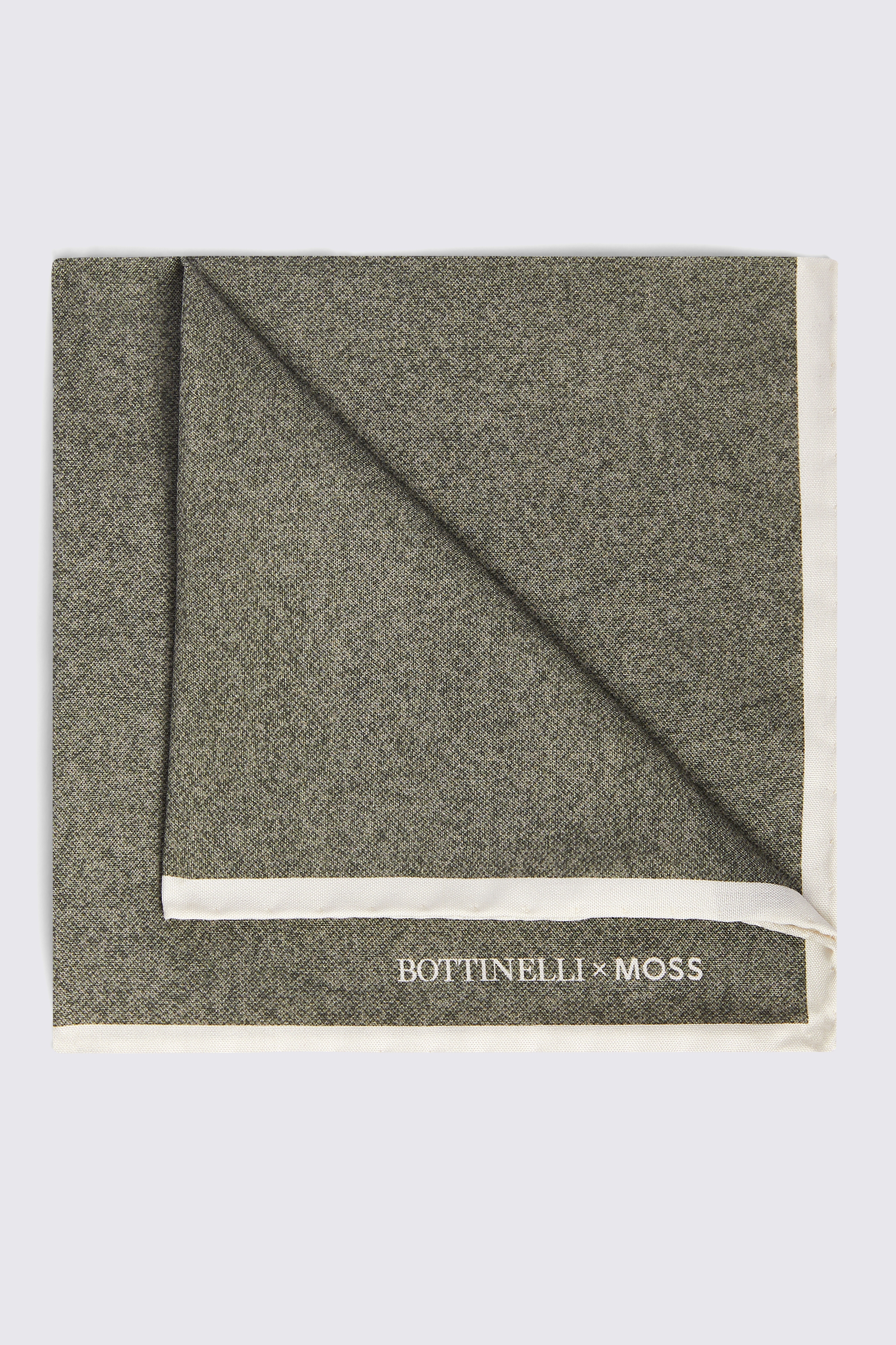 Bottinelli Sage Silk Semi-Plain Pocket Square