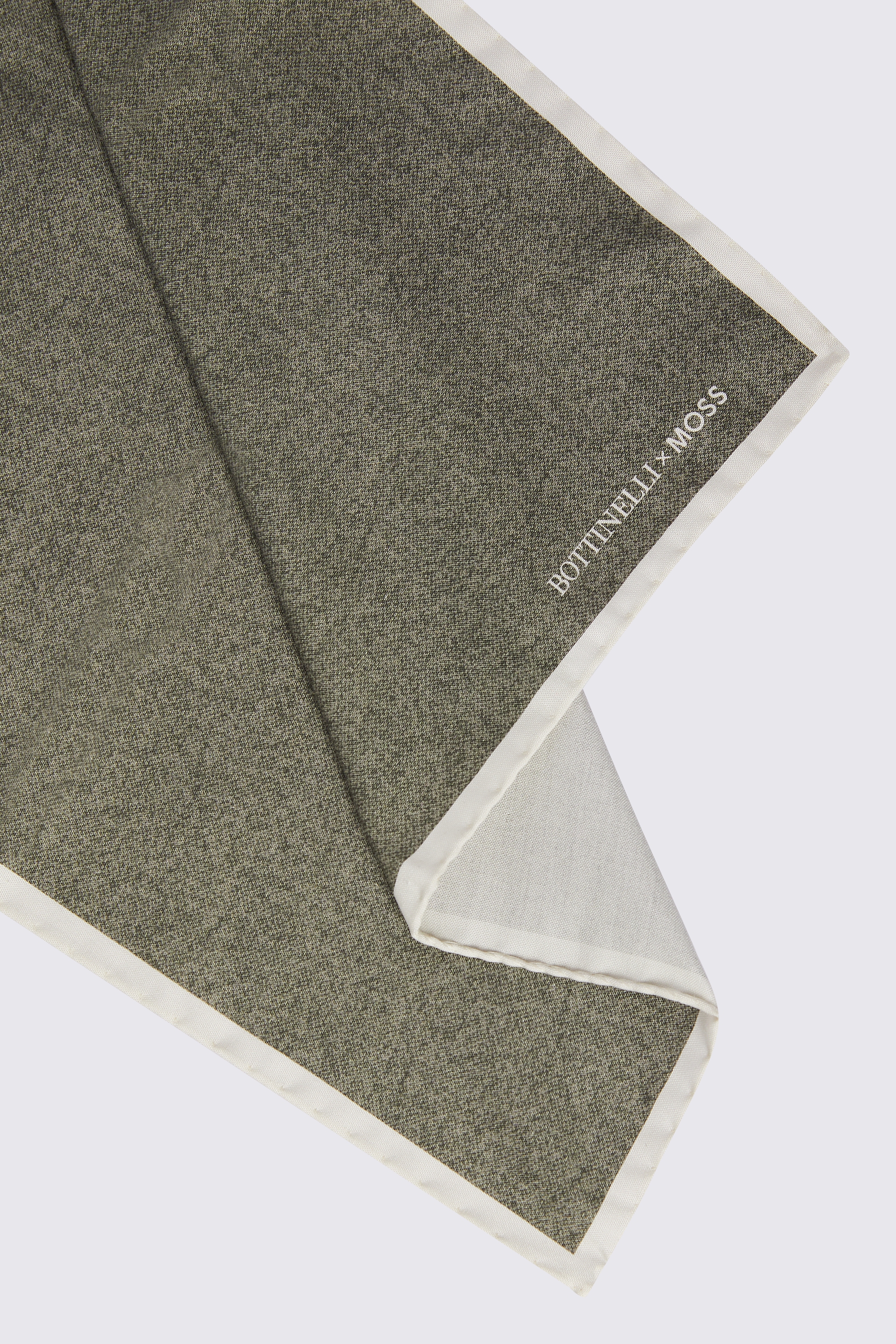 Bottinelli Sage Silk Semi-Plain Pocket Square