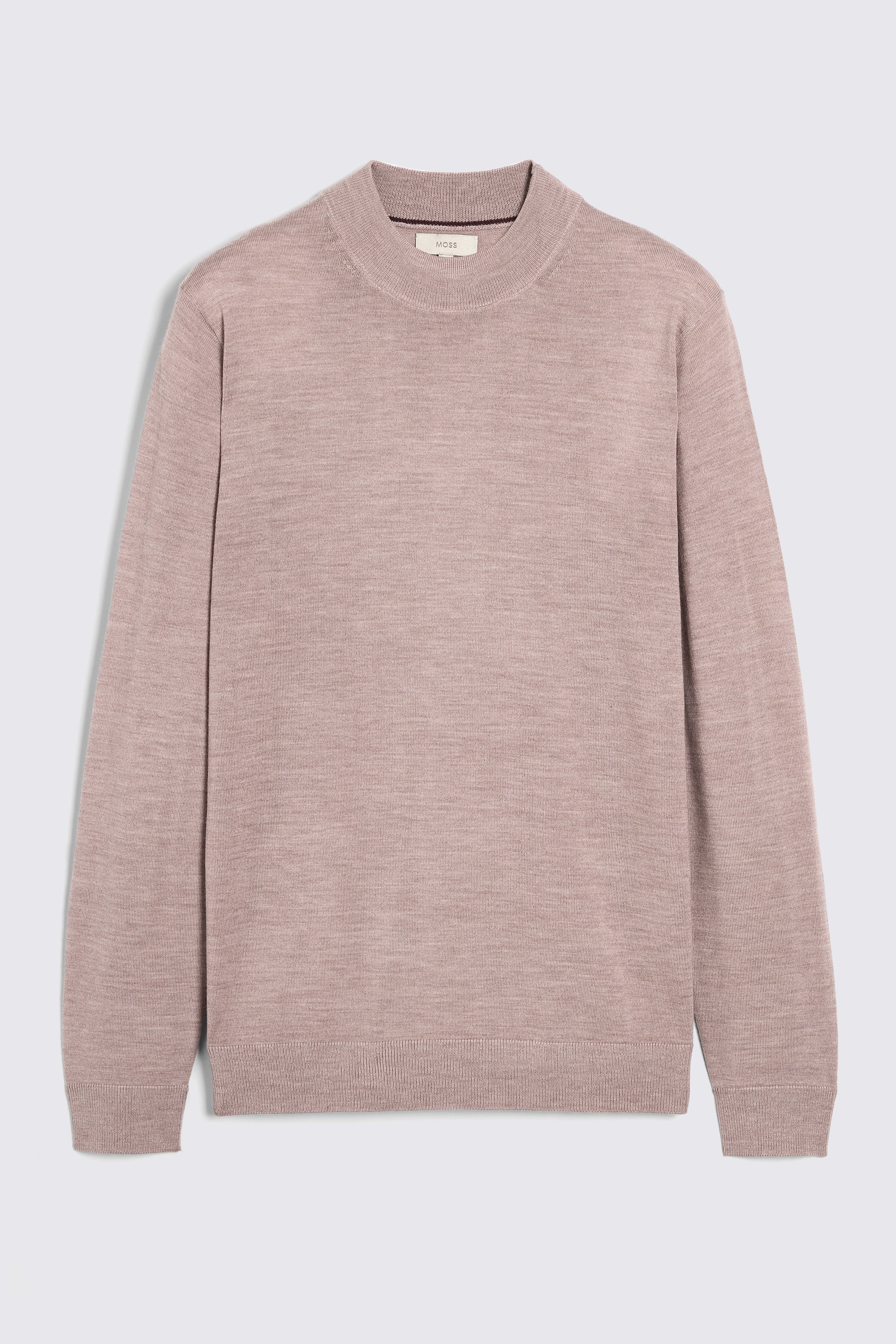 Light Pink Merino Mock-Neck Jumper