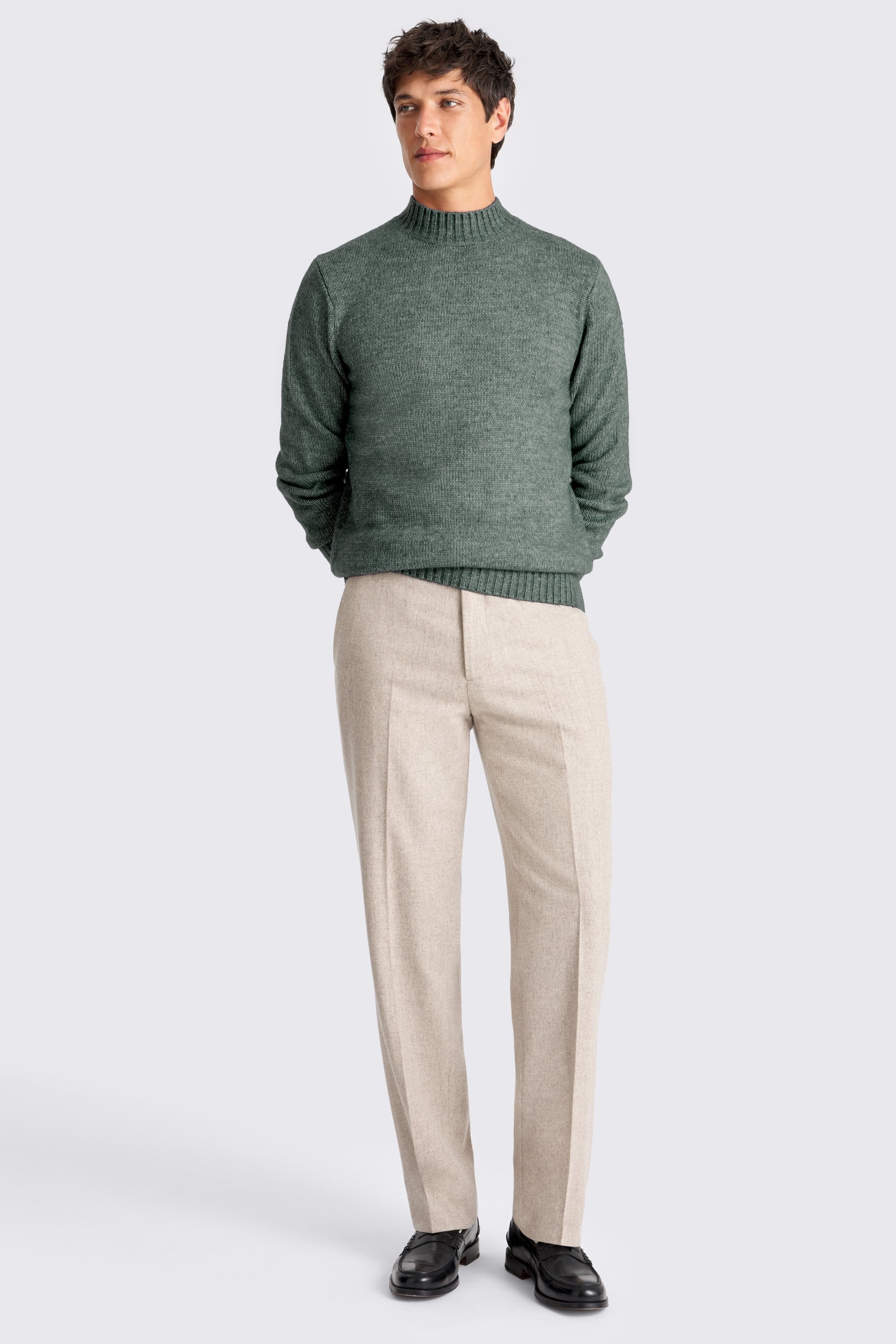 Teal Chunky Mock Neck Jumper