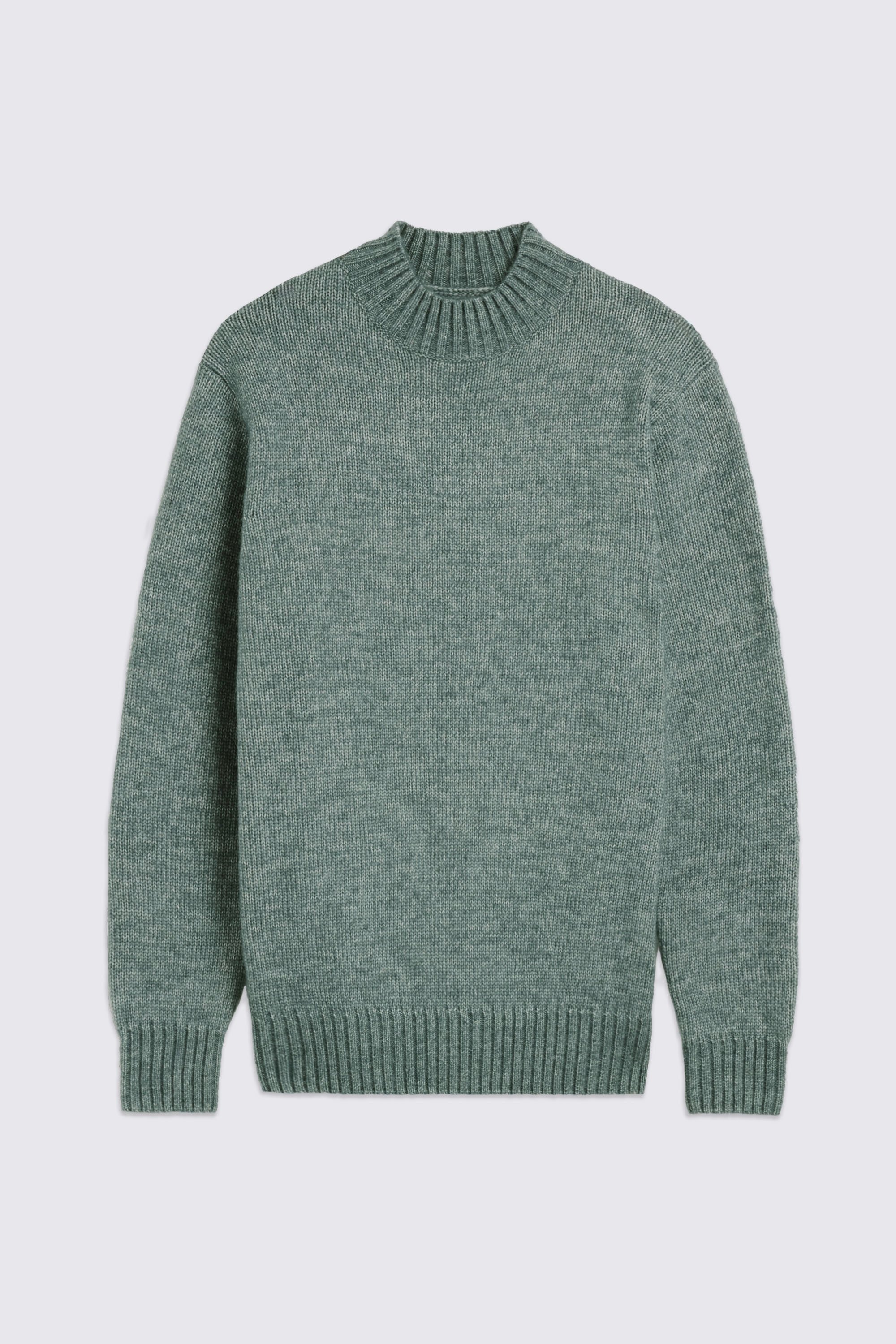 Teal Chunky Mock Neck Jumper