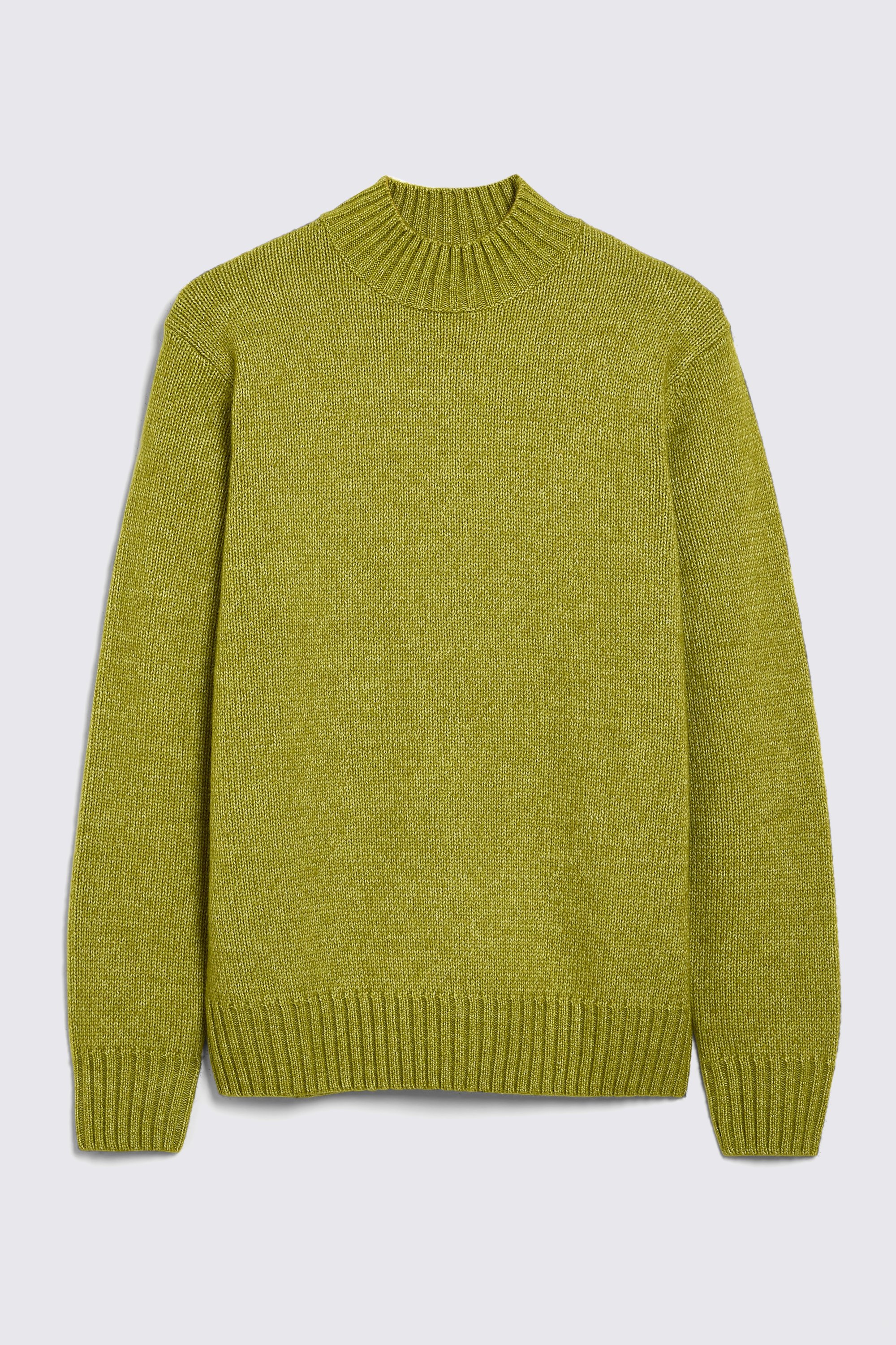 Lime Chunky Mock-Neck Jumper