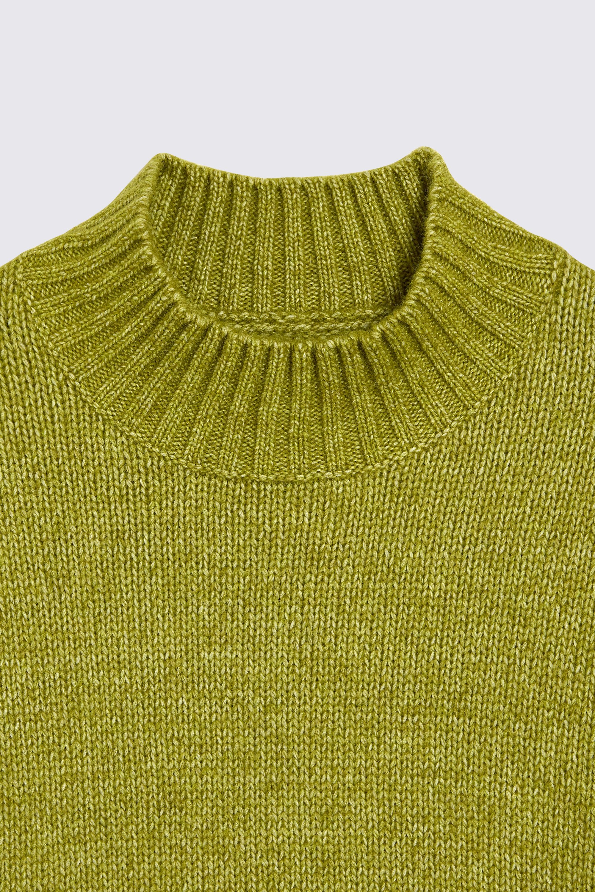 Lime Chunky Mock-Neck Jumper