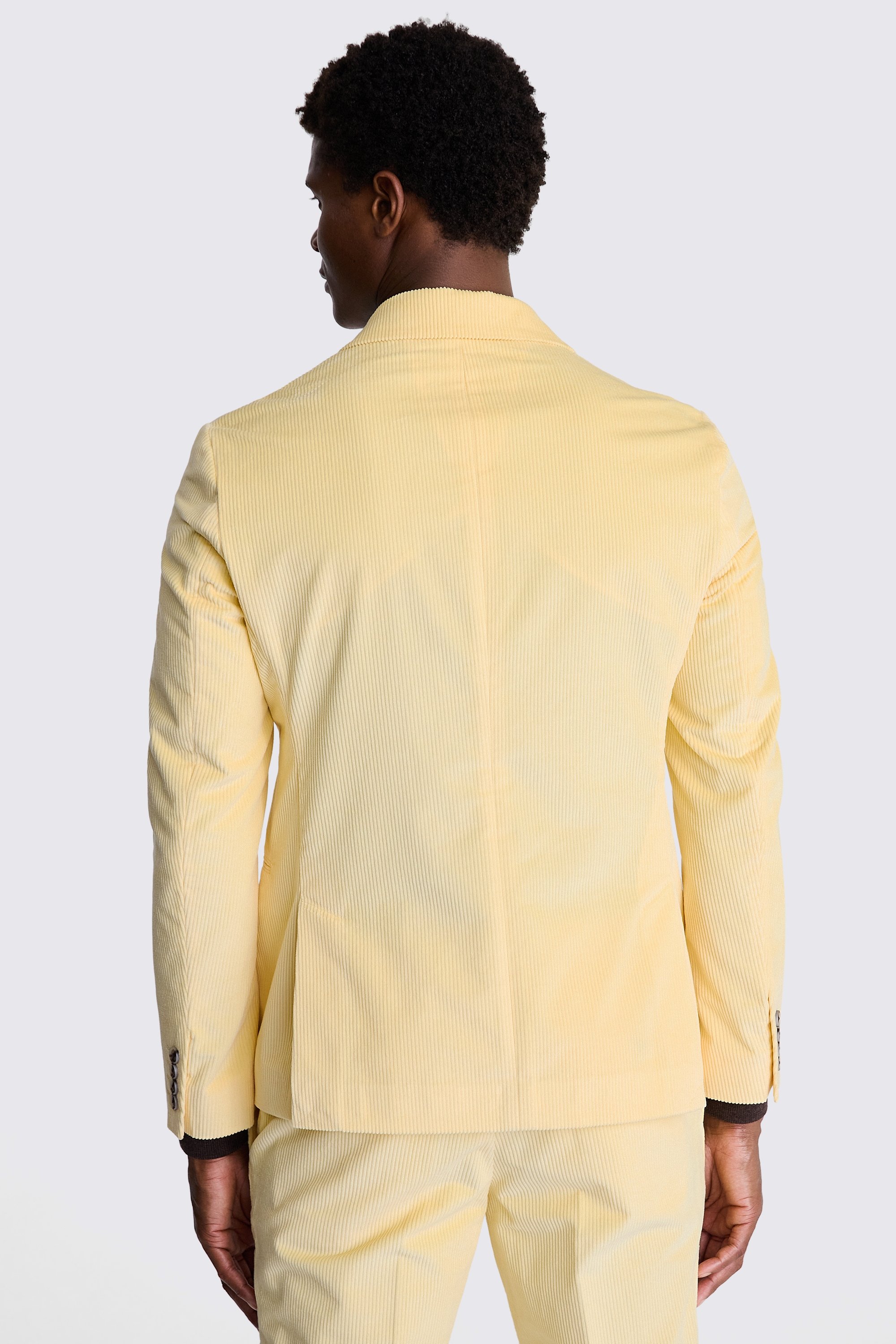 Slim Fit Yellow Corduroy Jacket